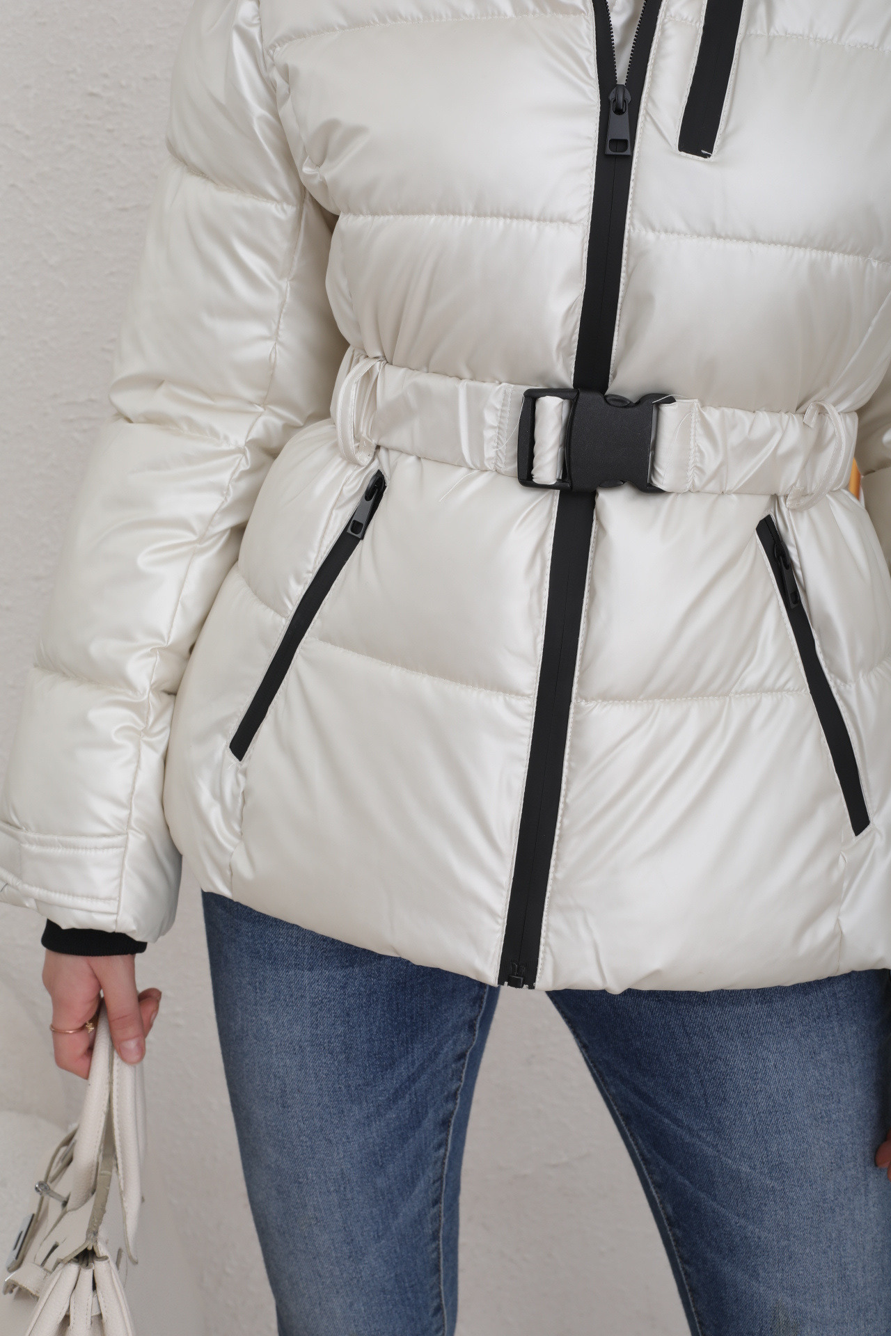 Chaqueta acolchada bicolor para mujer - Image 14