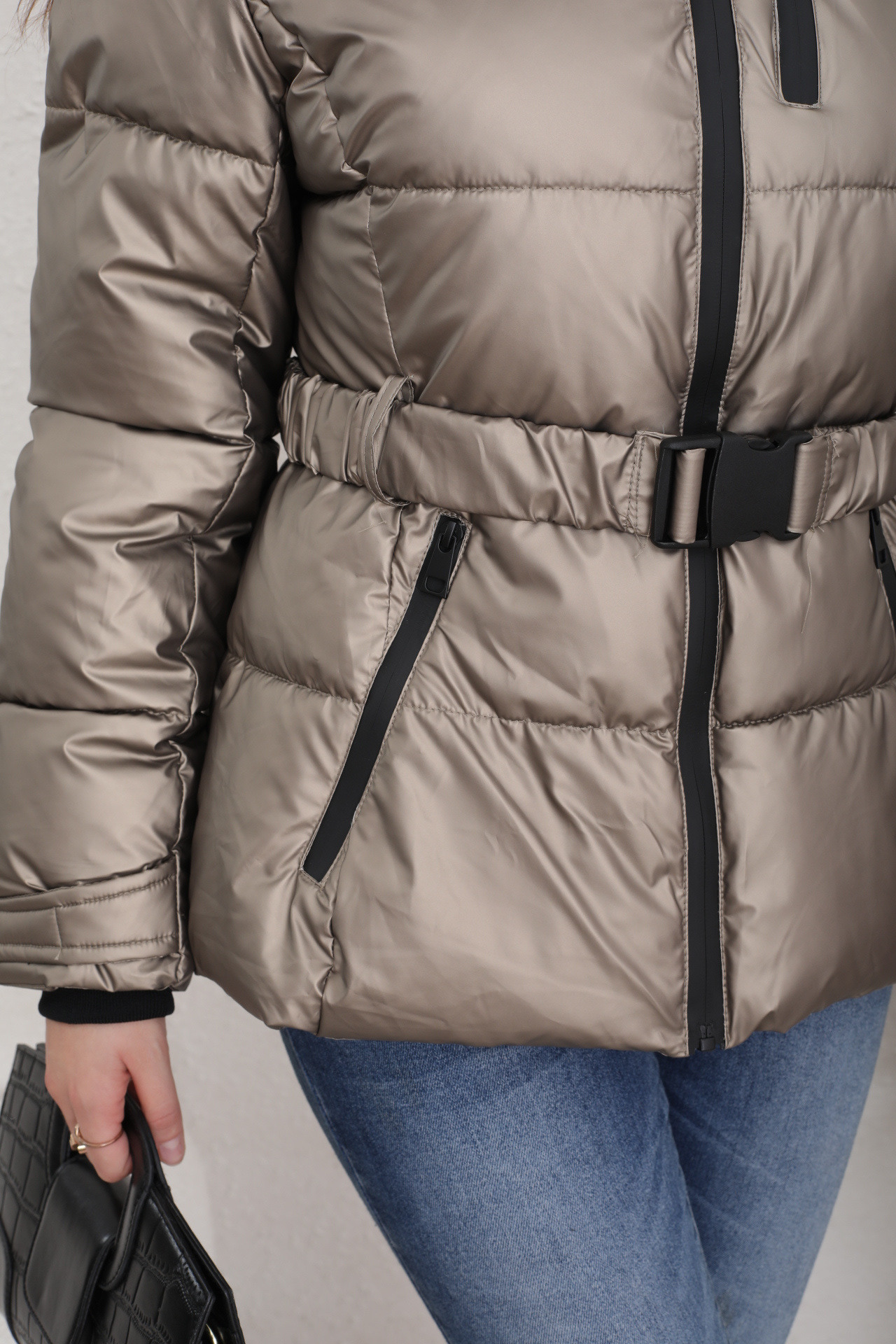 Chaqueta acolchada bicolor para mujer - Image 16