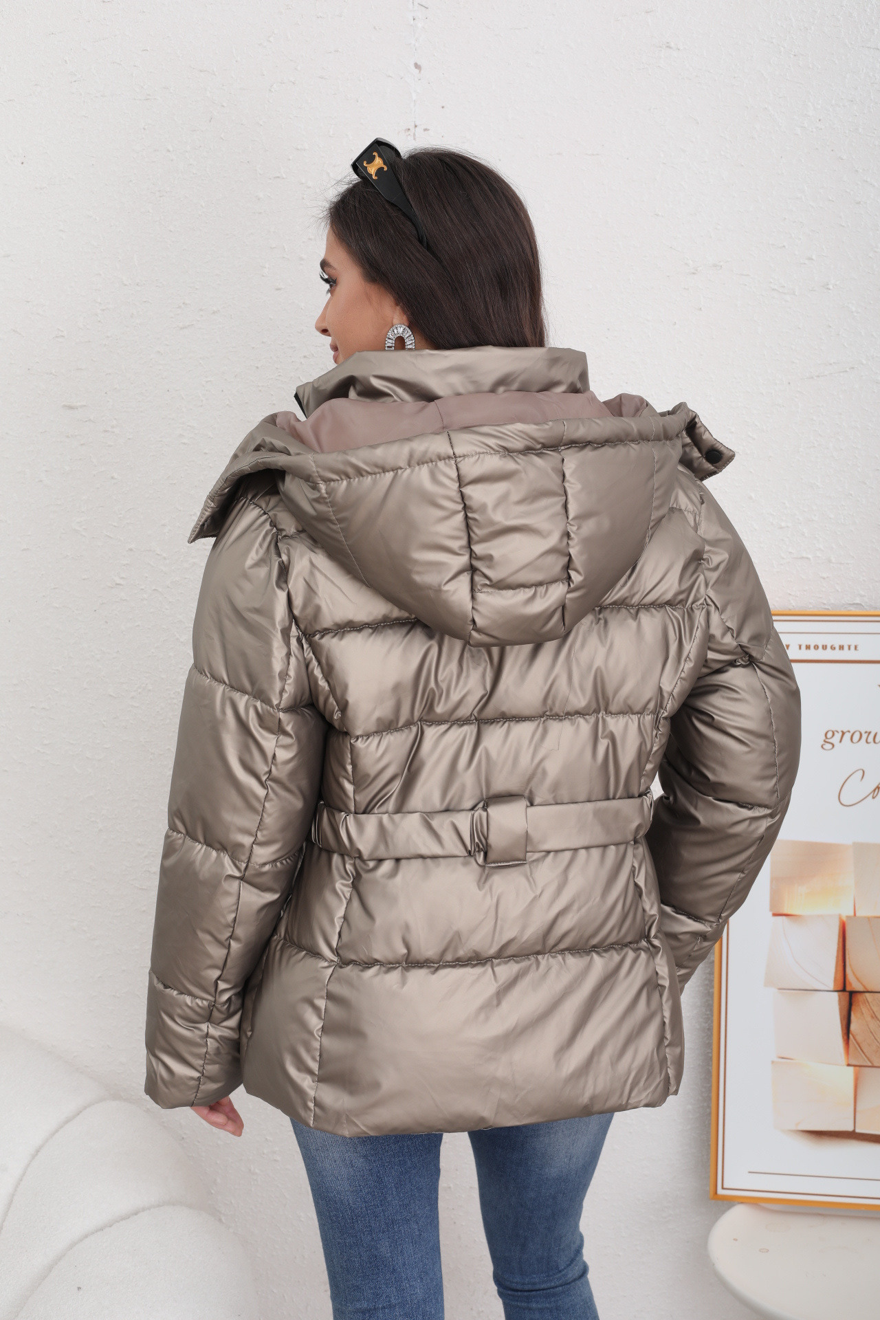 Chaqueta acolchada bicolor para mujer - Image 18