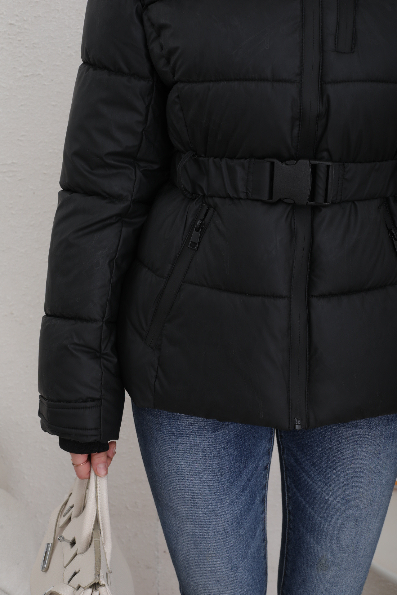 Chaqueta acolchada bicolor para mujer - Image 12