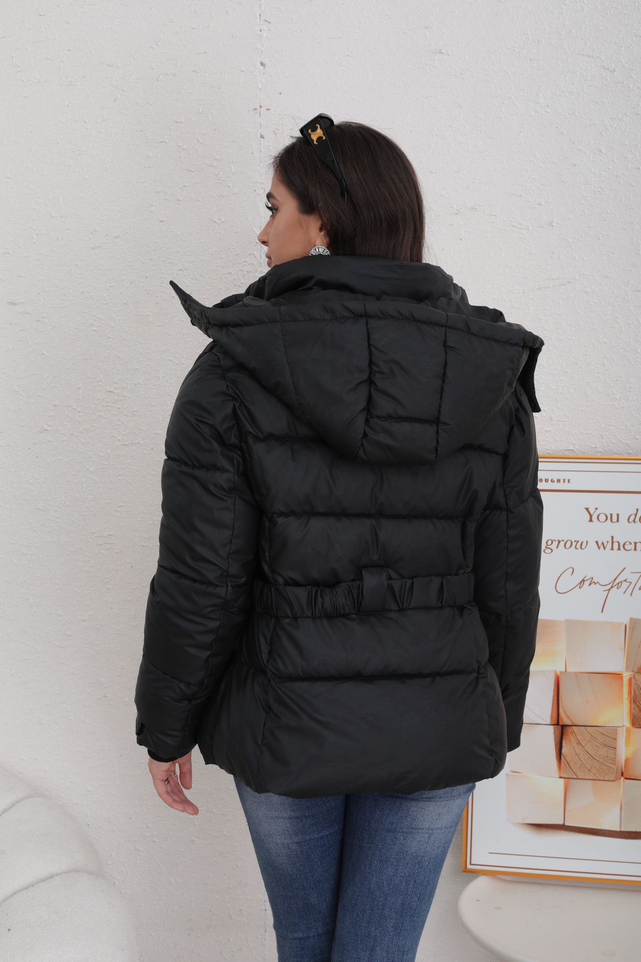 Chaqueta acolchada bicolor para mujer - Image 17