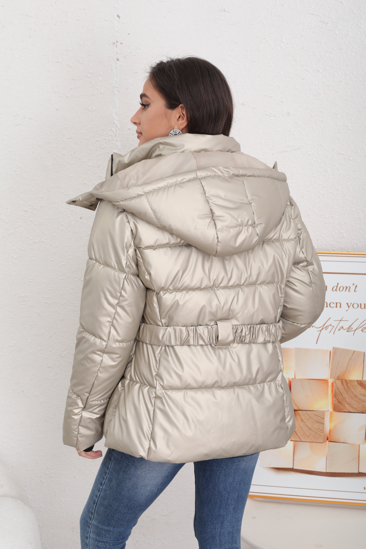 Chaqueta acolchada bicolor para mujer - Image 20