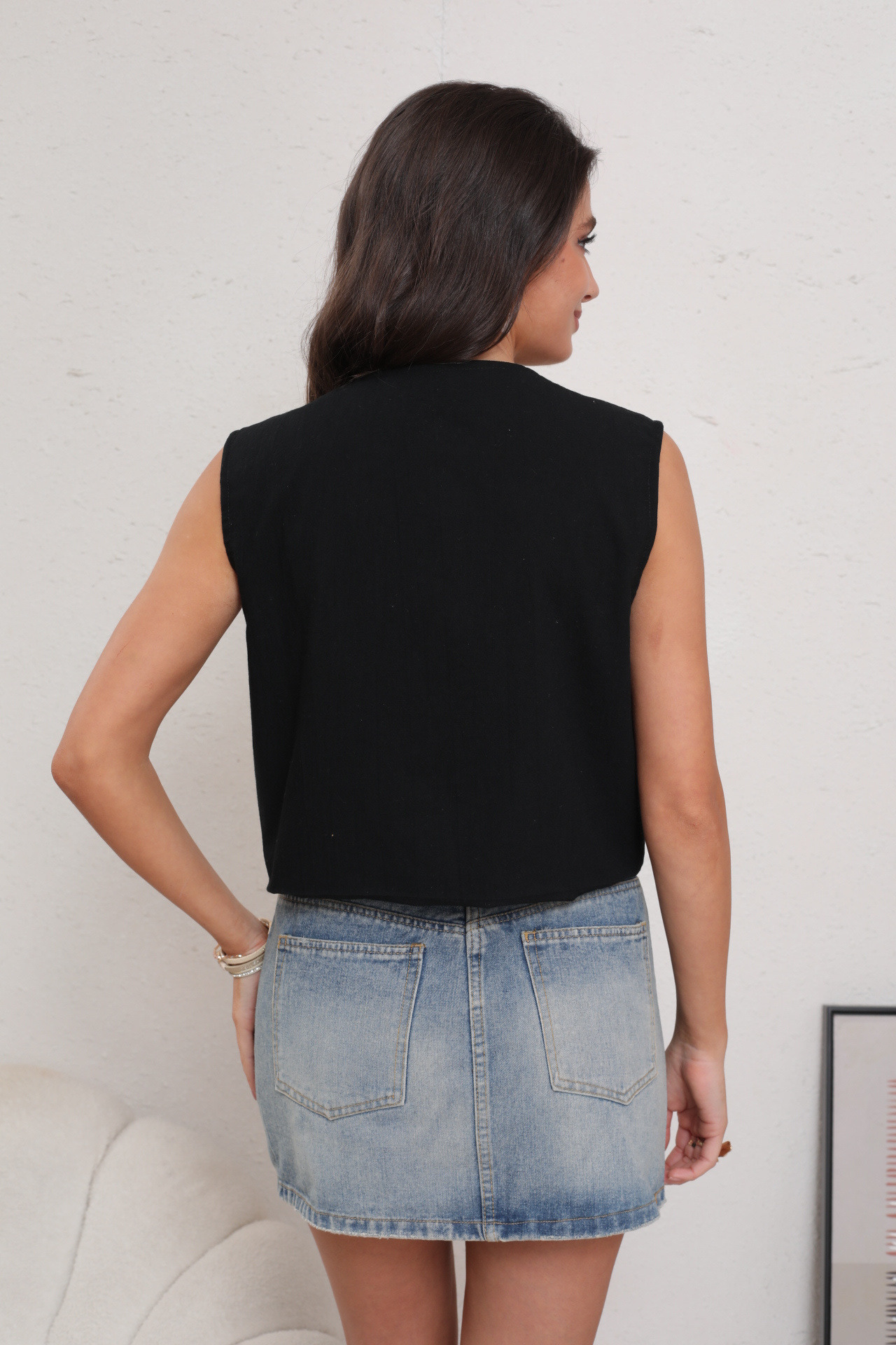 Gilet coton brodé - Image 8