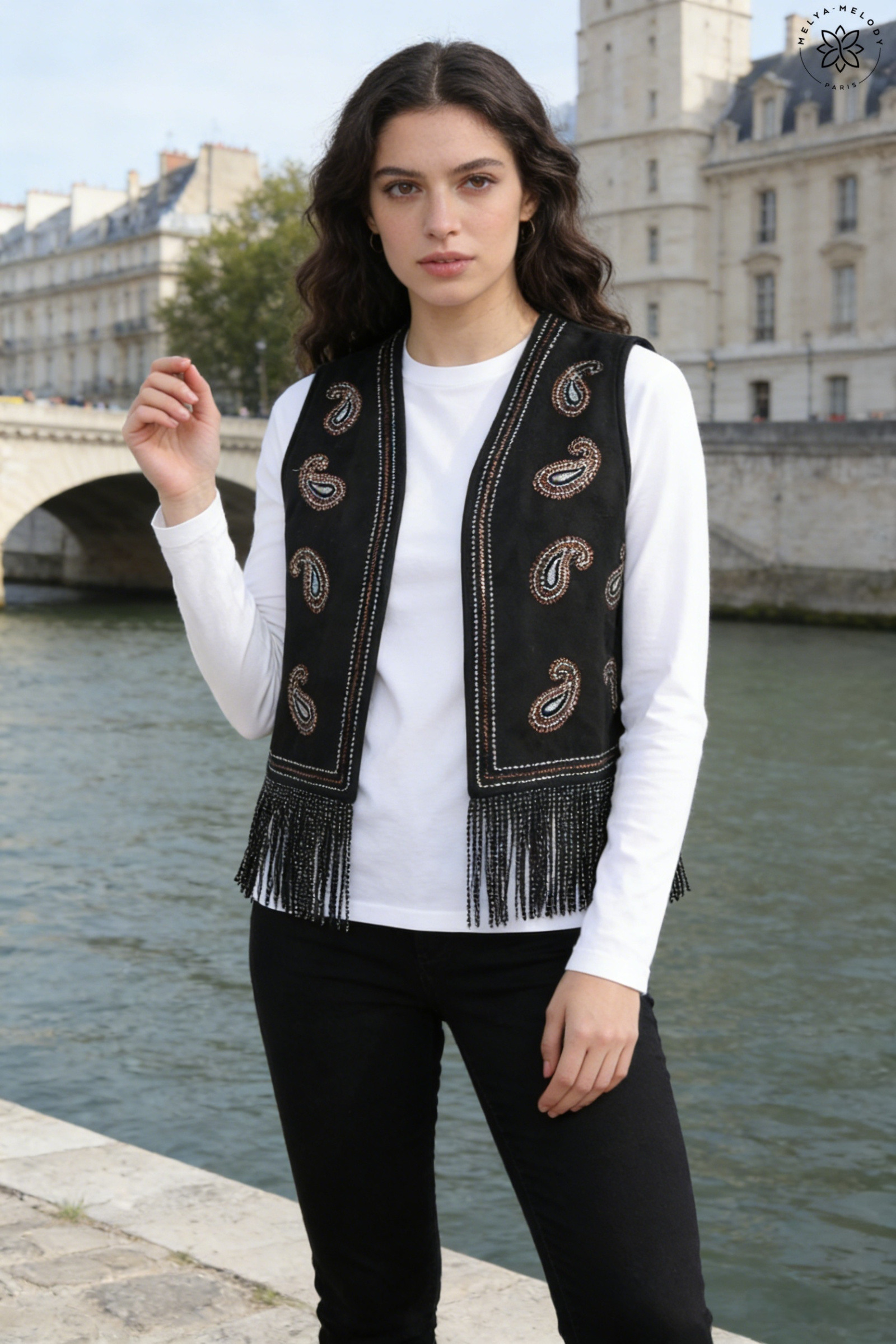 Paillettenweste aus Wildleder - Image 2