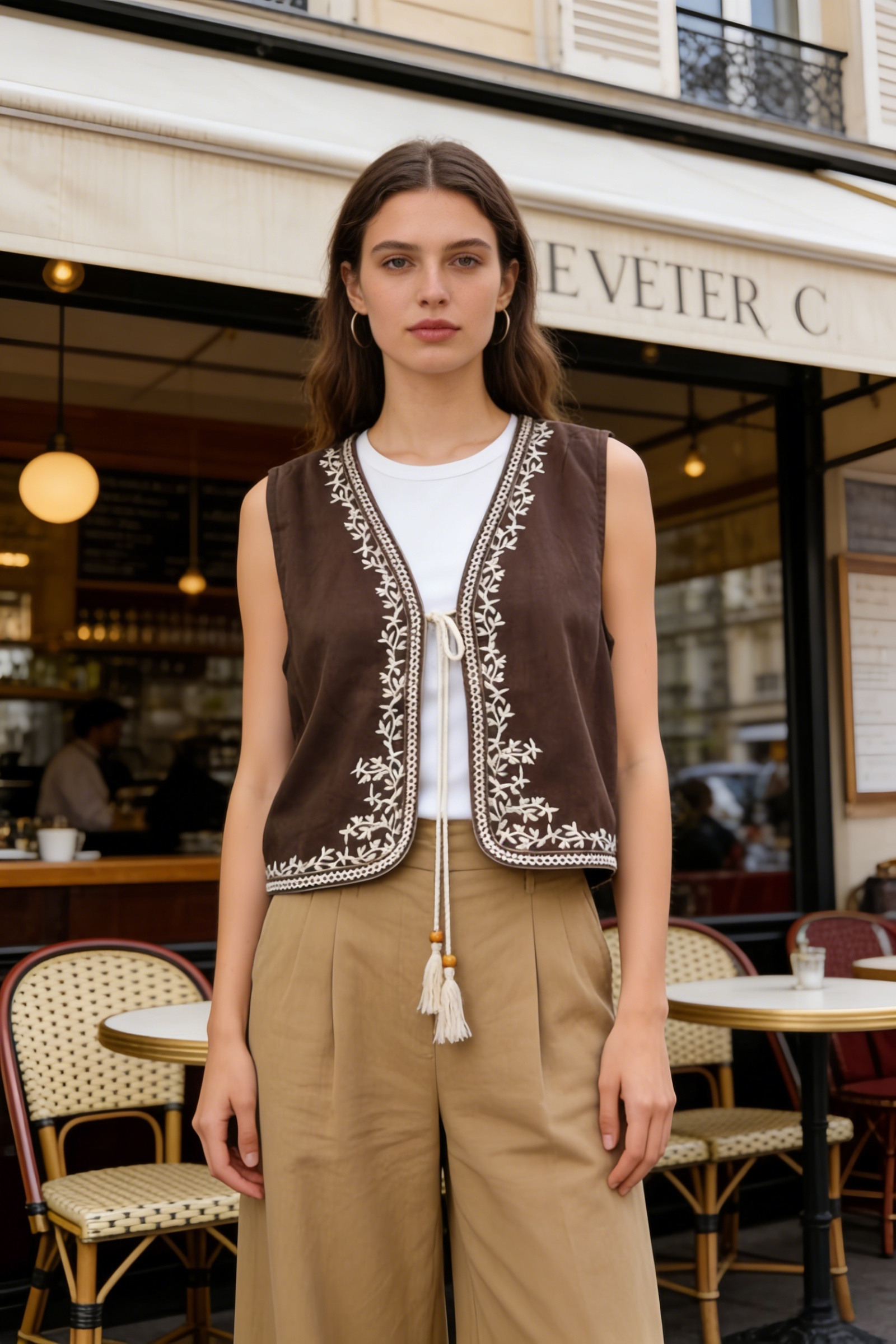 Gilet in Camoscio Ricamato da Annodare - Image 3