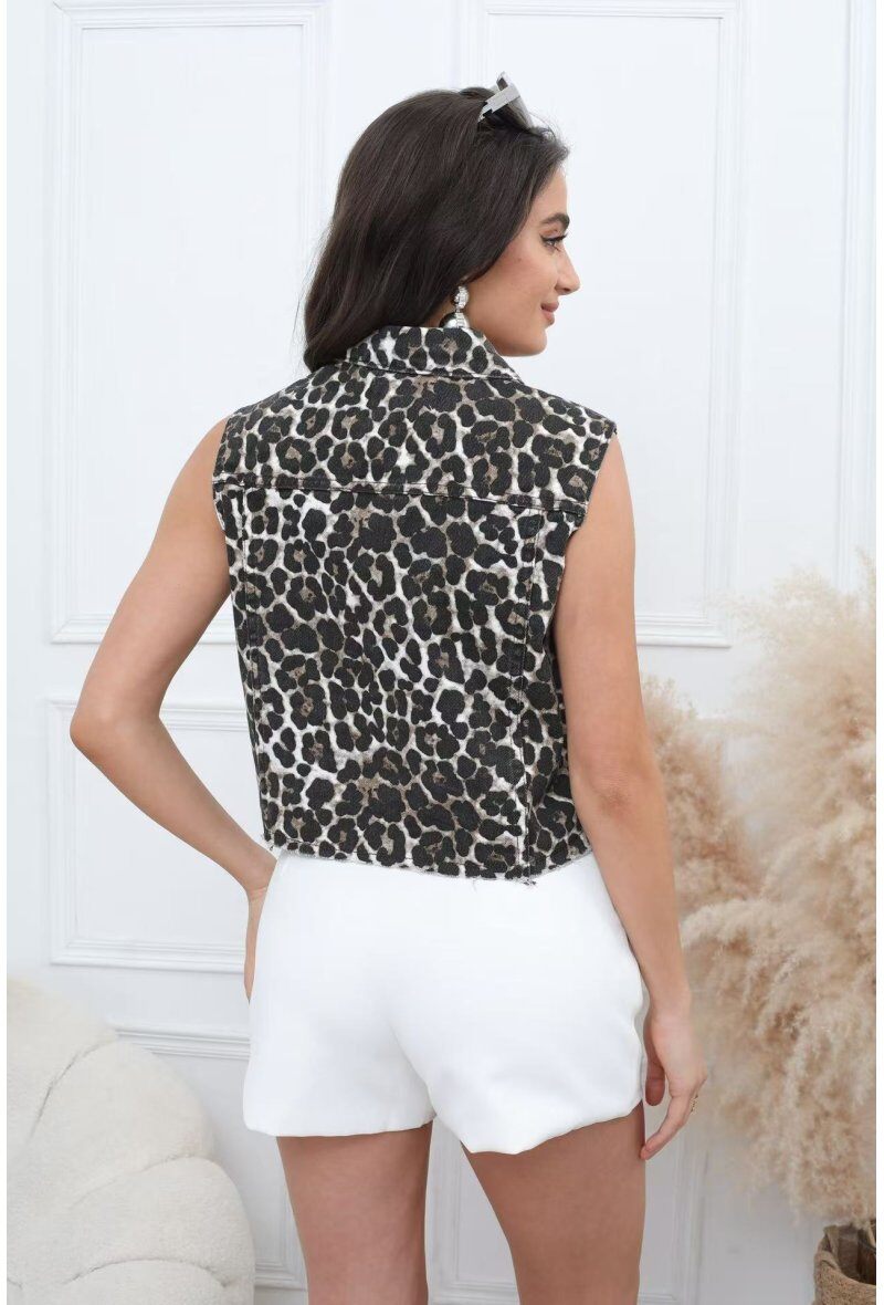 Cardigan leopardato scuro - Image 4