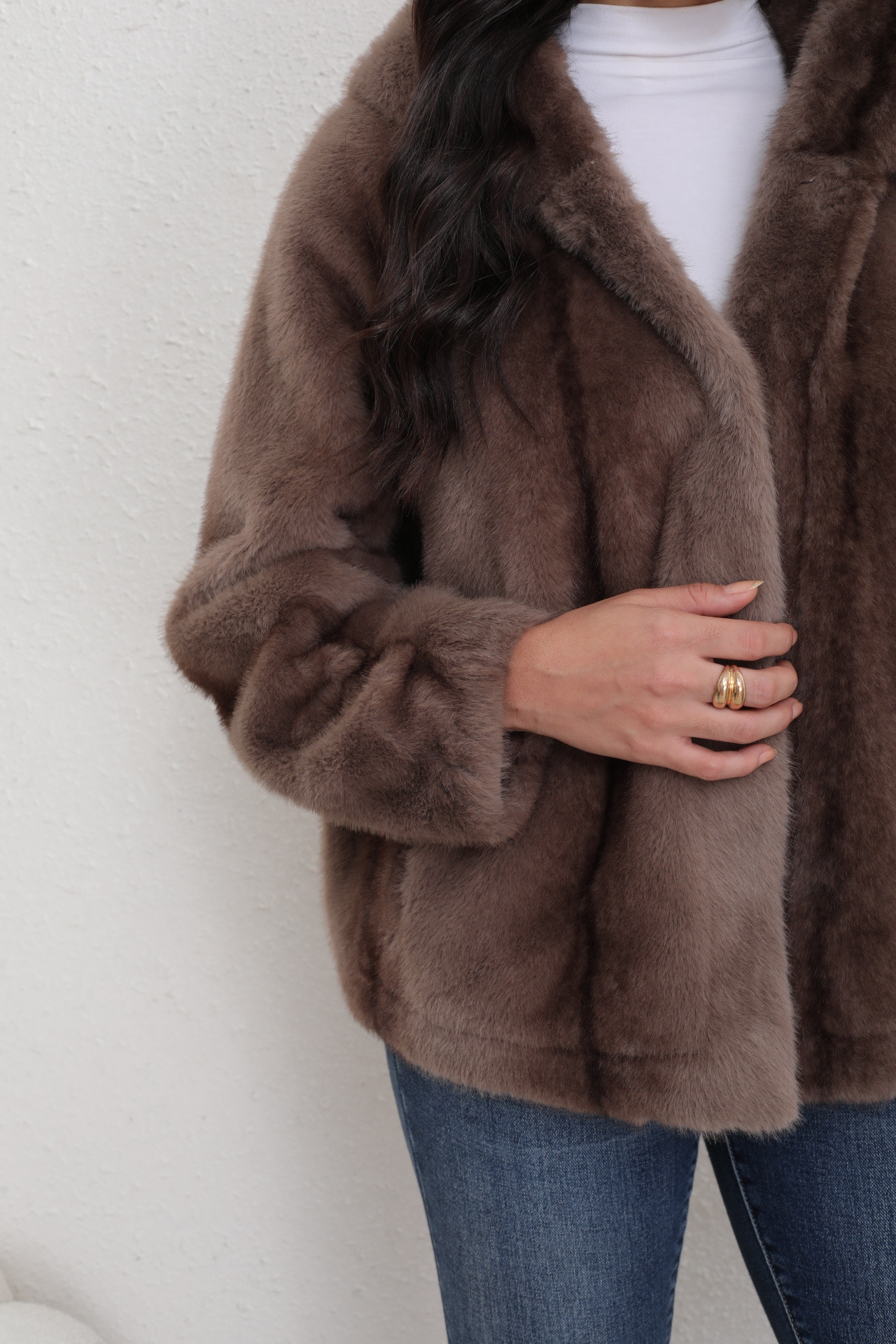 CHAQUETA FORRADA DE PIEL CON CAPUCHA - Image 8