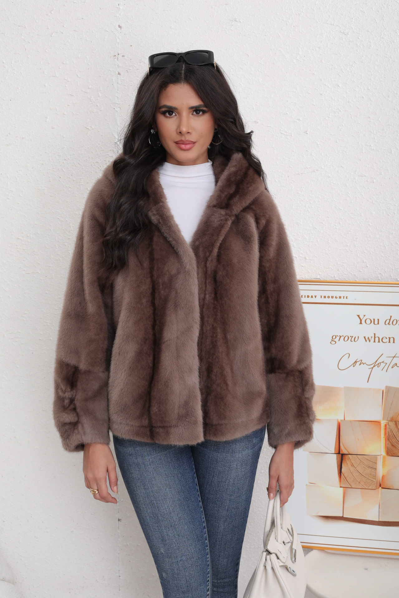 CHAQUETA FORRADA DE PIEL CON CAPUCHA - Image 10