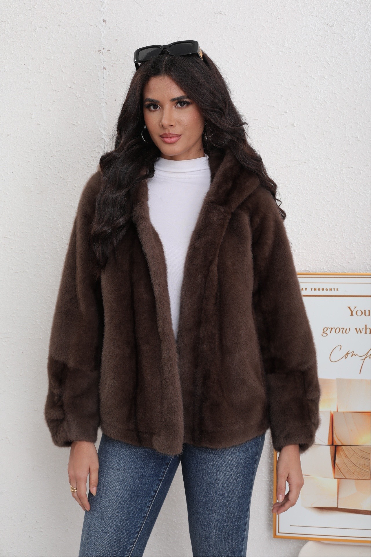 CHAQUETA FORRADA DE PIEL CON CAPUCHA - Image 6