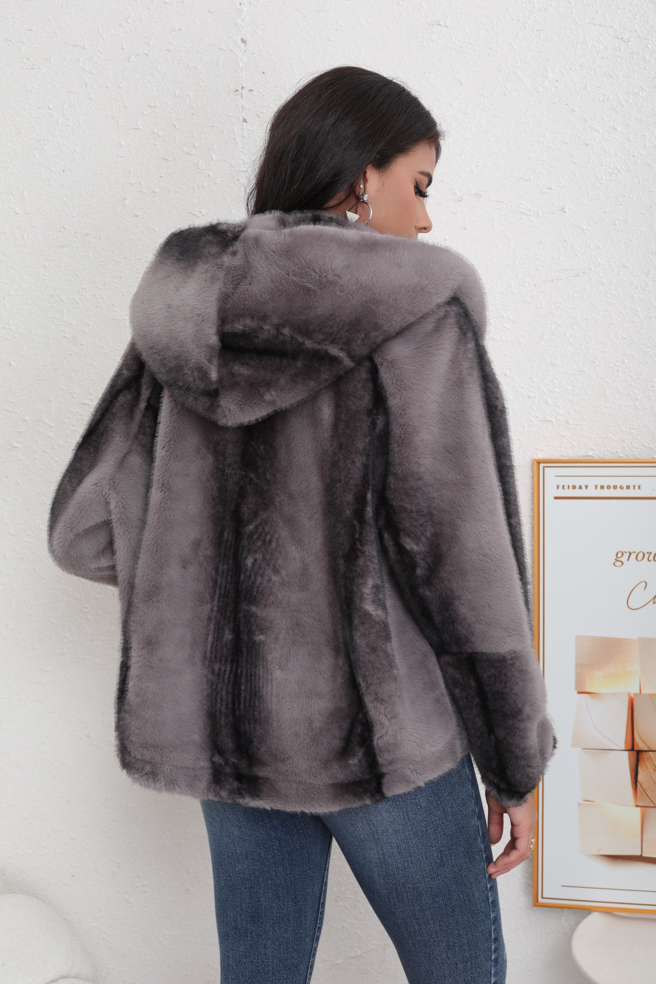 CHAQUETA FORRADA DE PIEL CON CAPUCHA - Image 11
