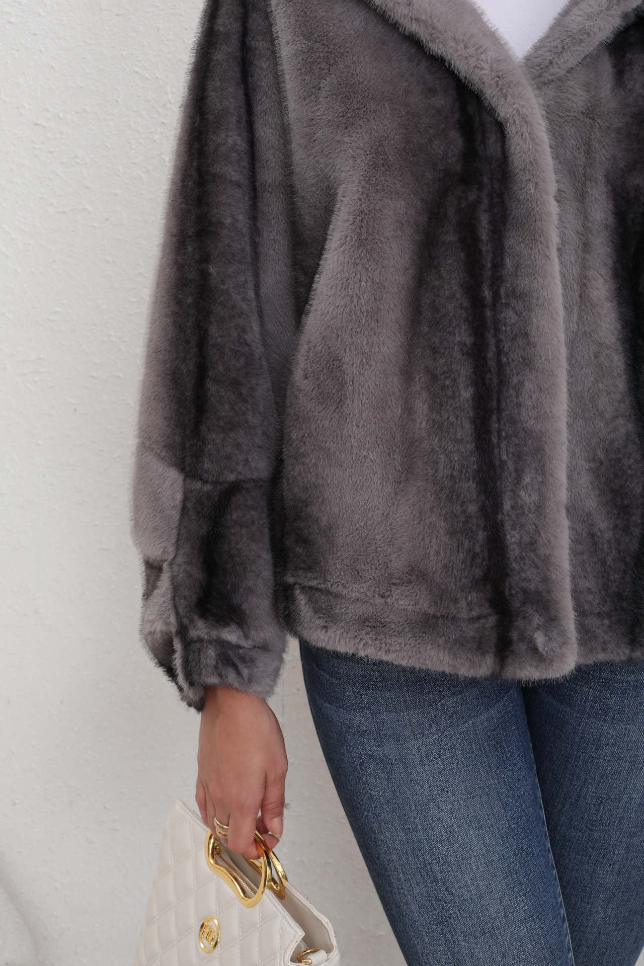 CHAQUETA FORRADA DE PIEL CON CAPUCHA - Image 9