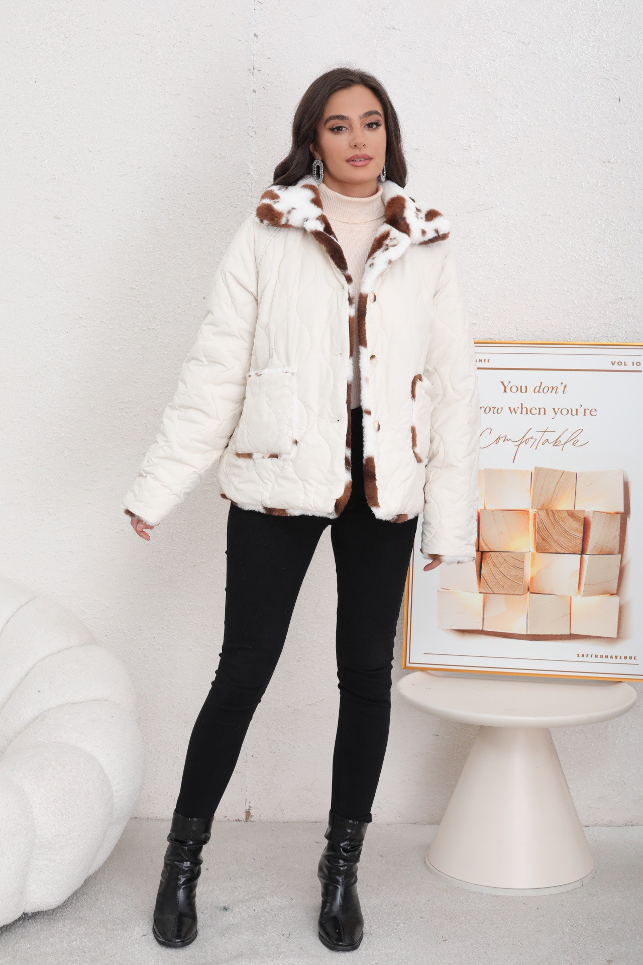 Reversible Animal Print Puffer Jacket - Image 9