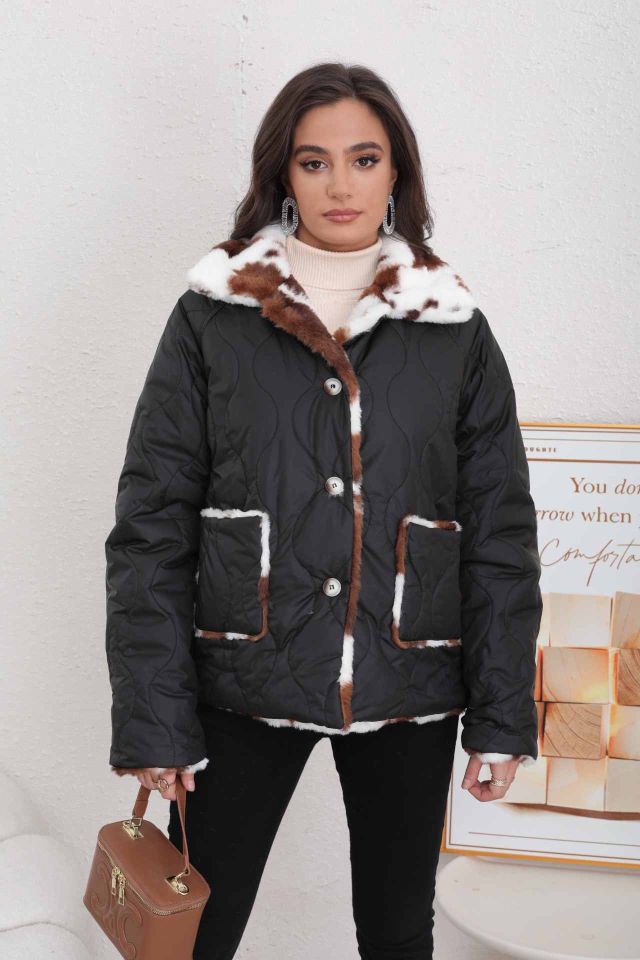 Reversible Animal Print Puffer Jacket - Image 1