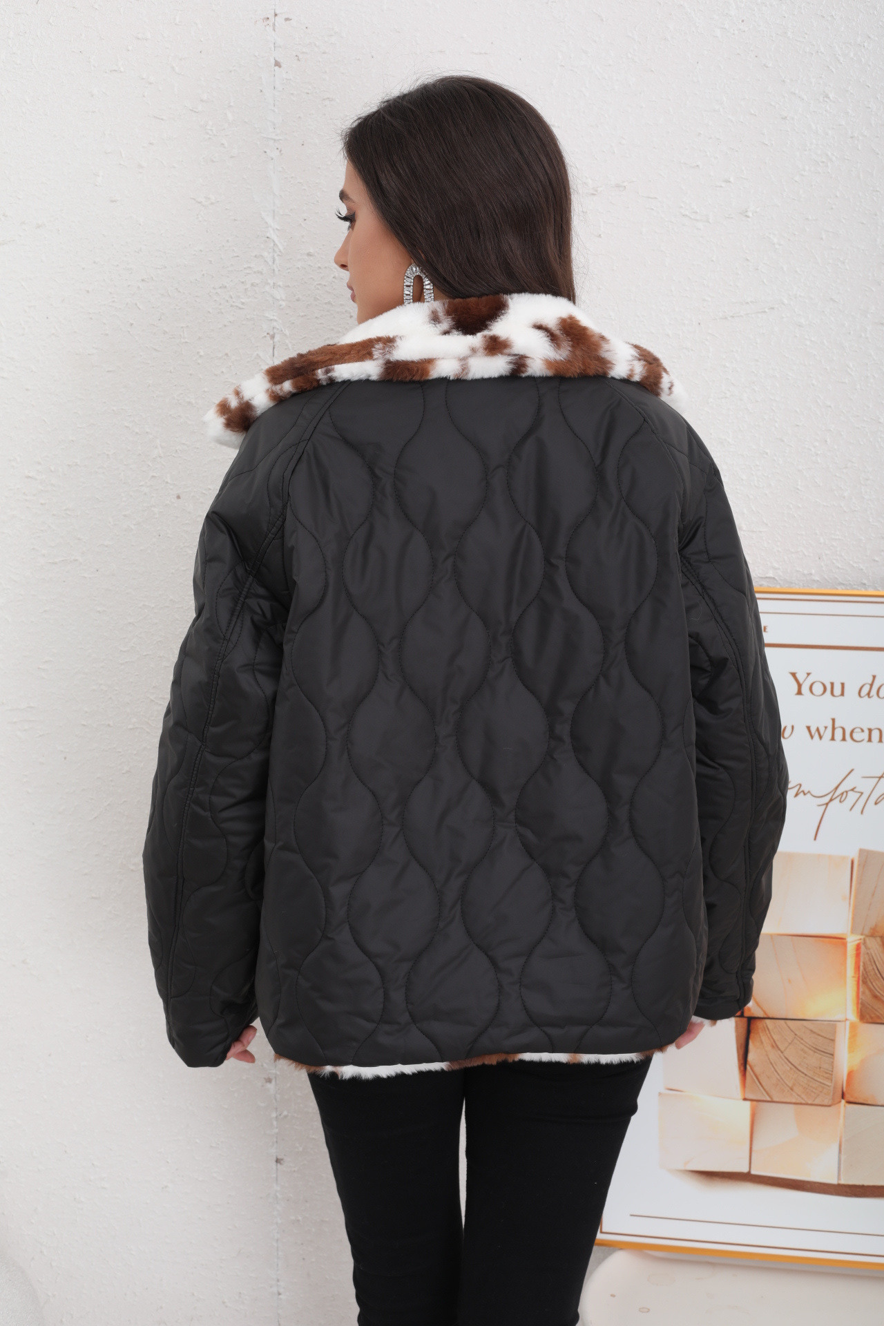 Reversible Animal Print Puffer Jacket - Image 7