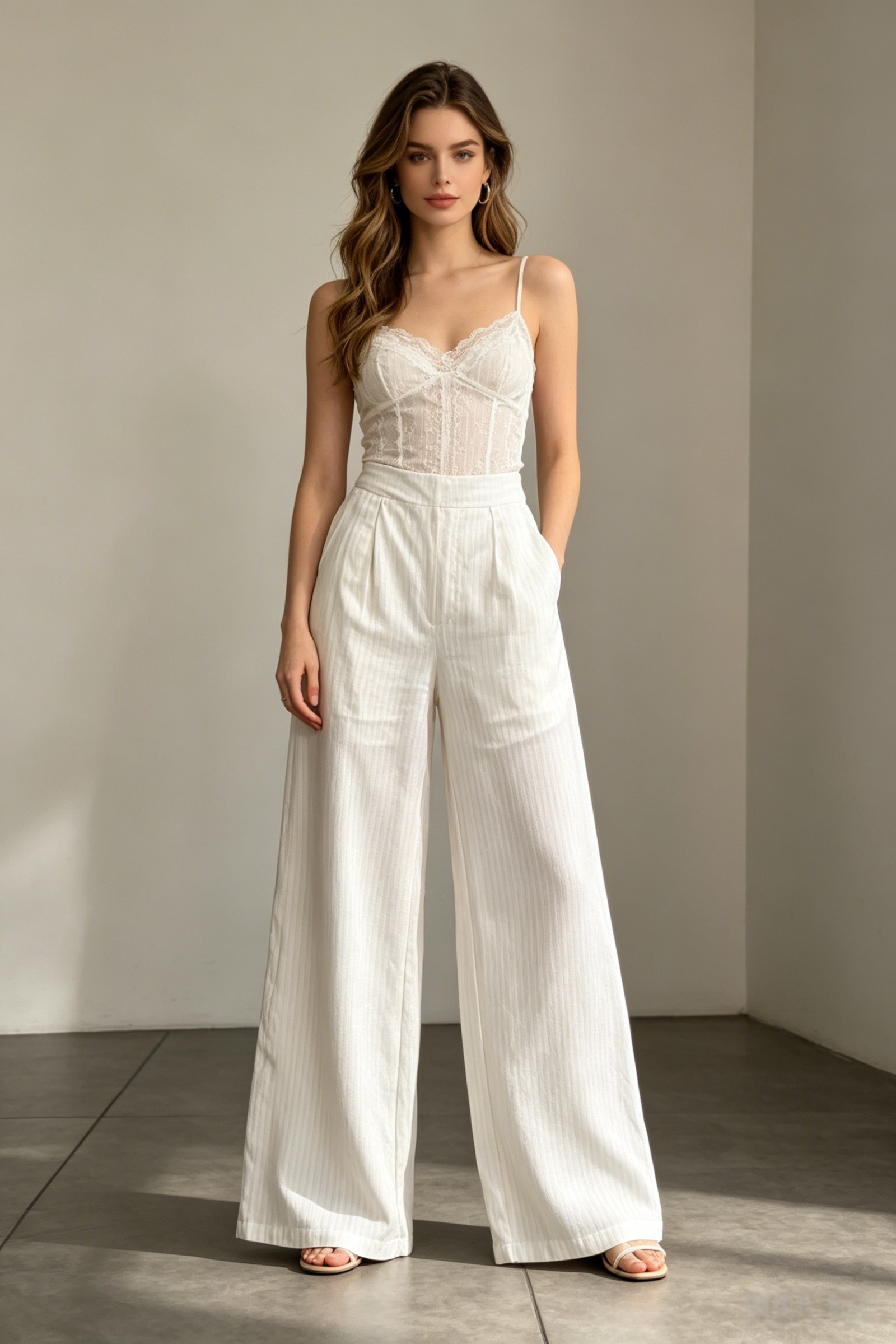 Pantalon satiné avec poches - Image 1