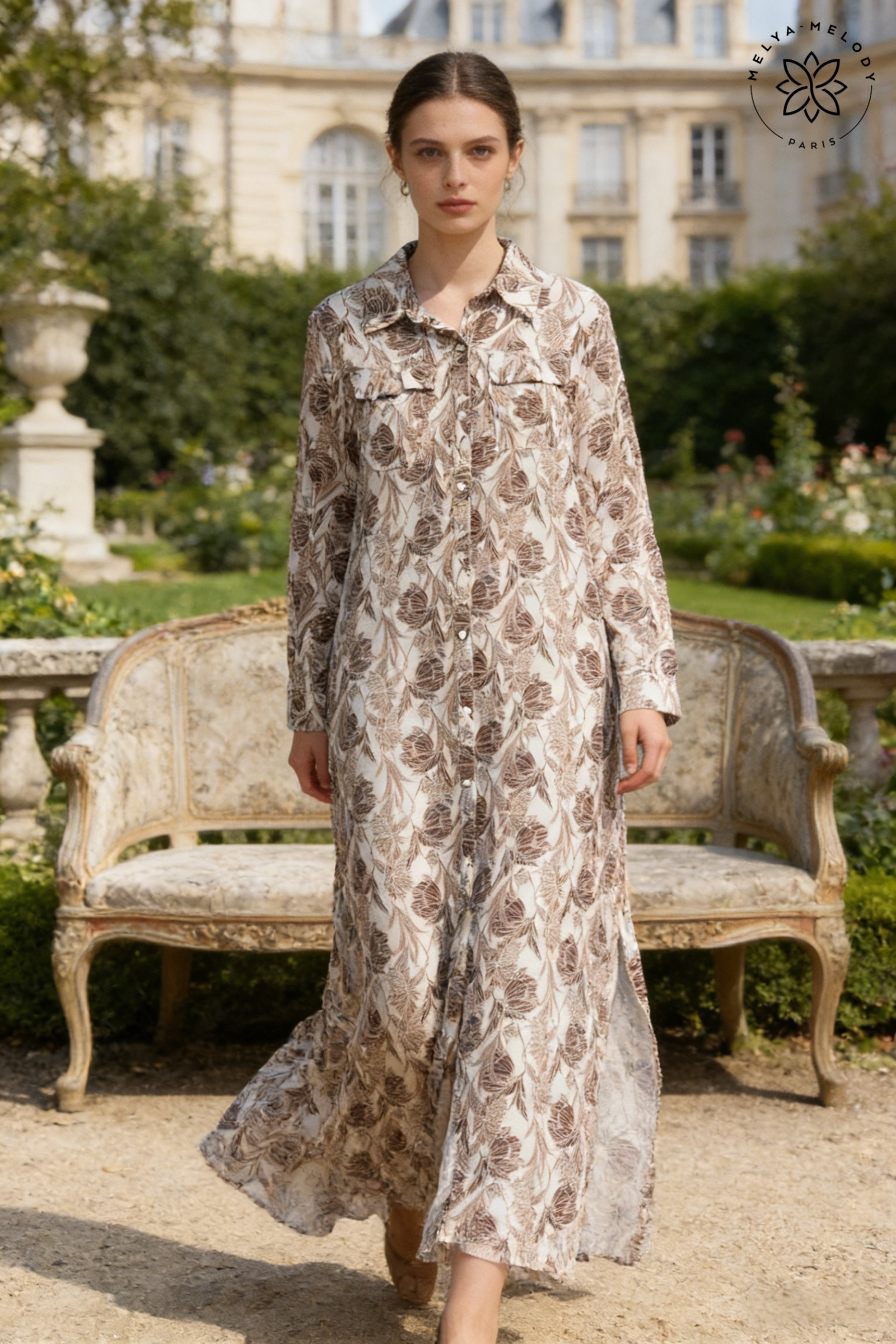 Hemdblusenkleid mit Blumenmuster - Image 2