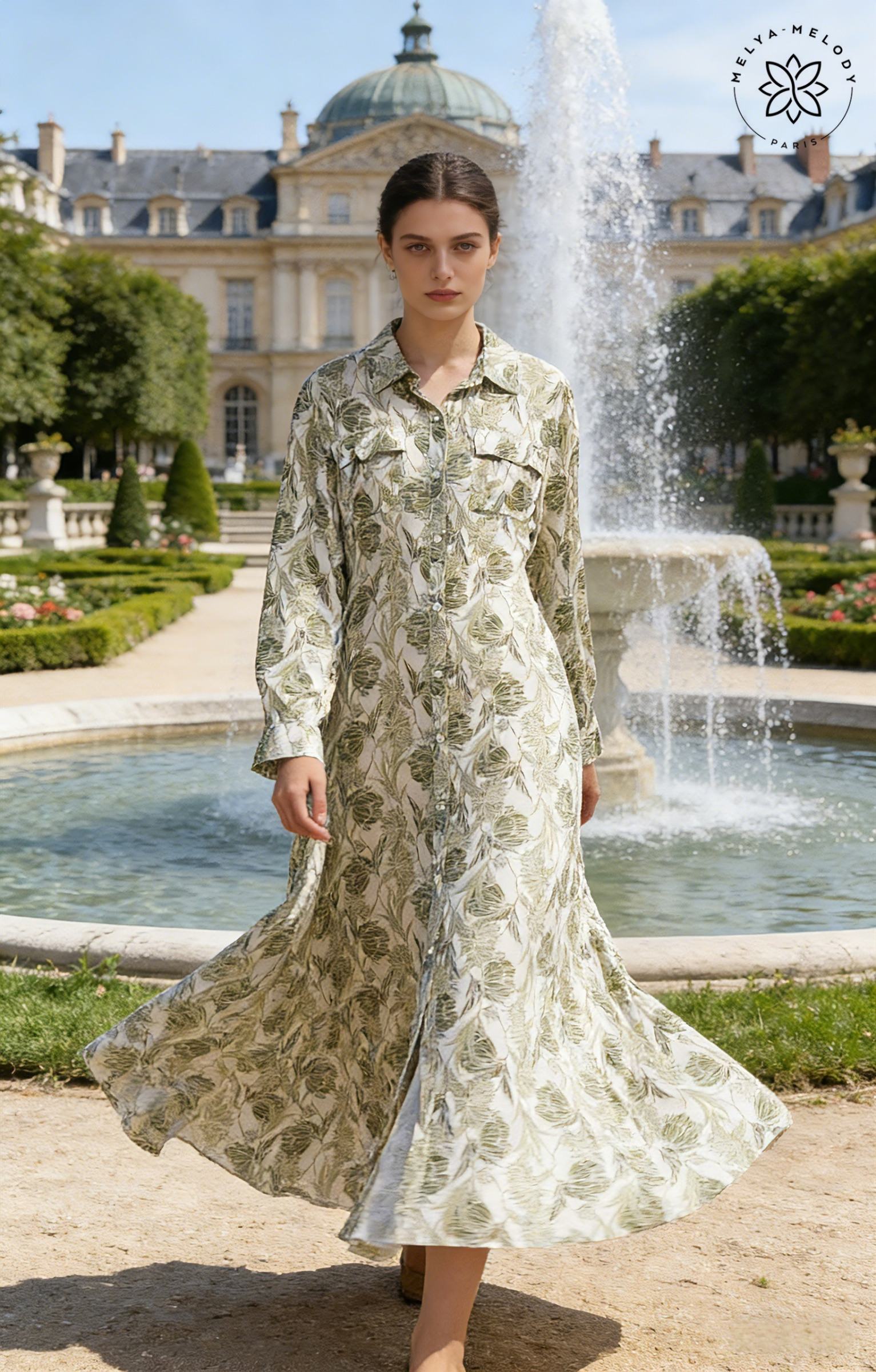 Hemdblusenkleid mit Blumenmuster - Image 1
