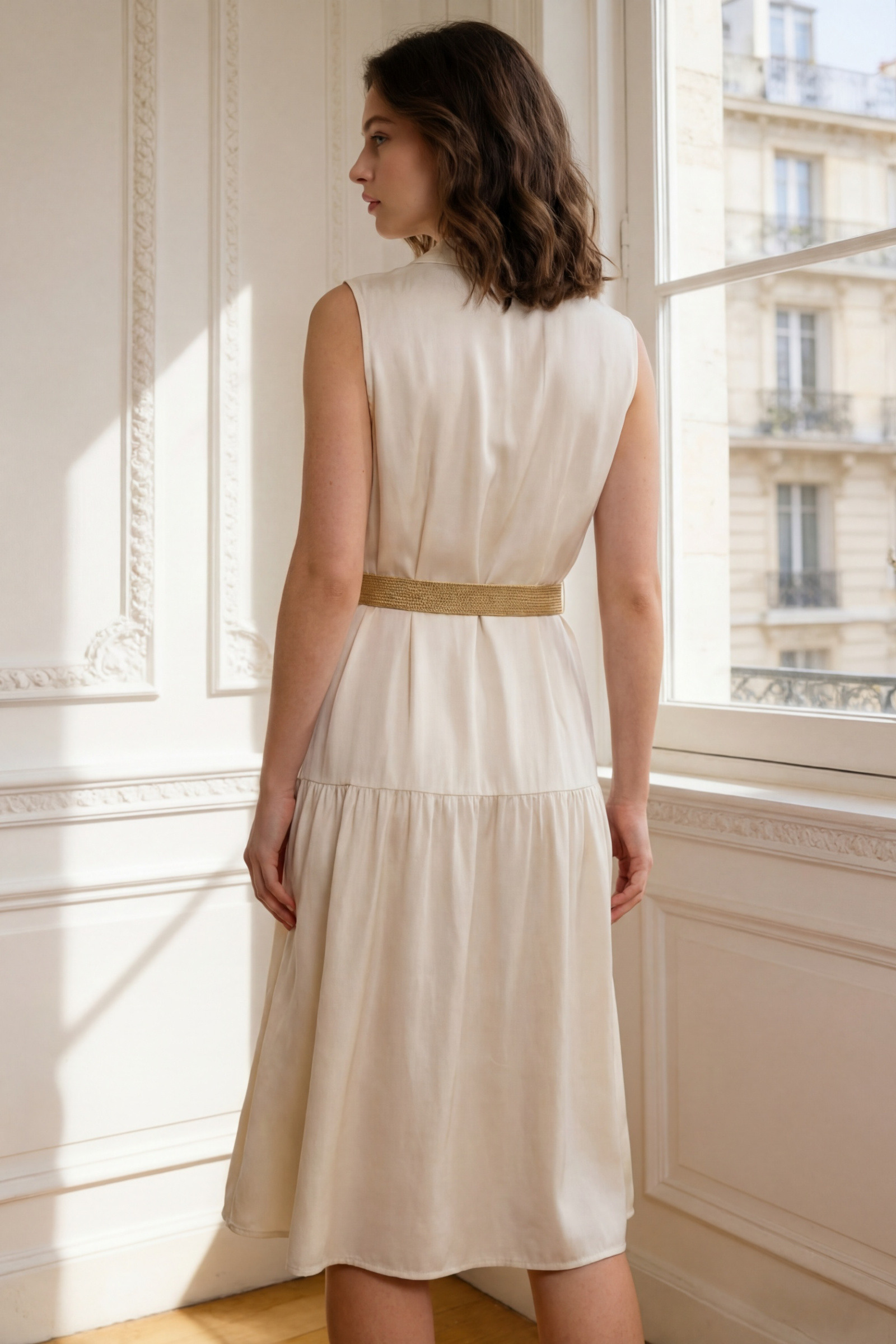 Flowy dress with belt - Image 7