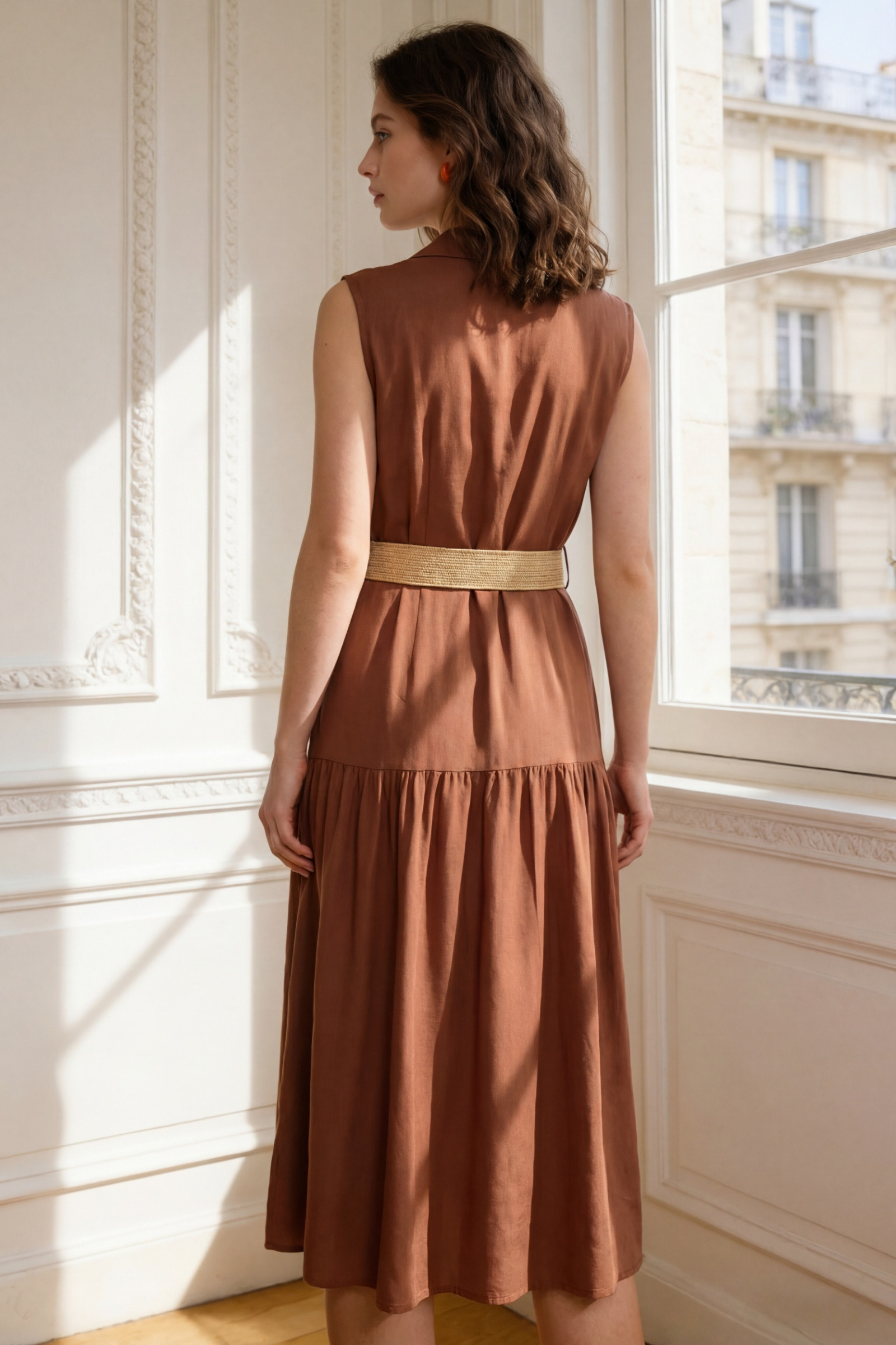 Flowy dress with belt - Image 5