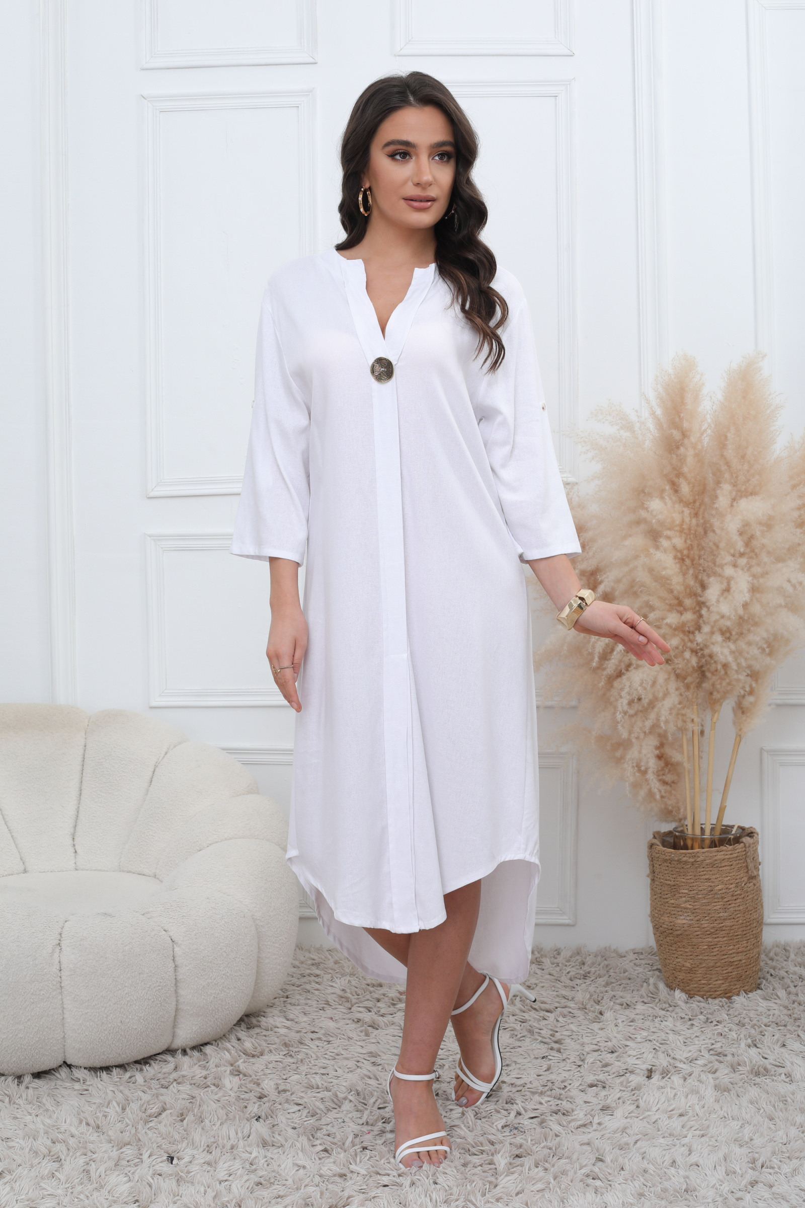 Long plain tunic dress - Image 2