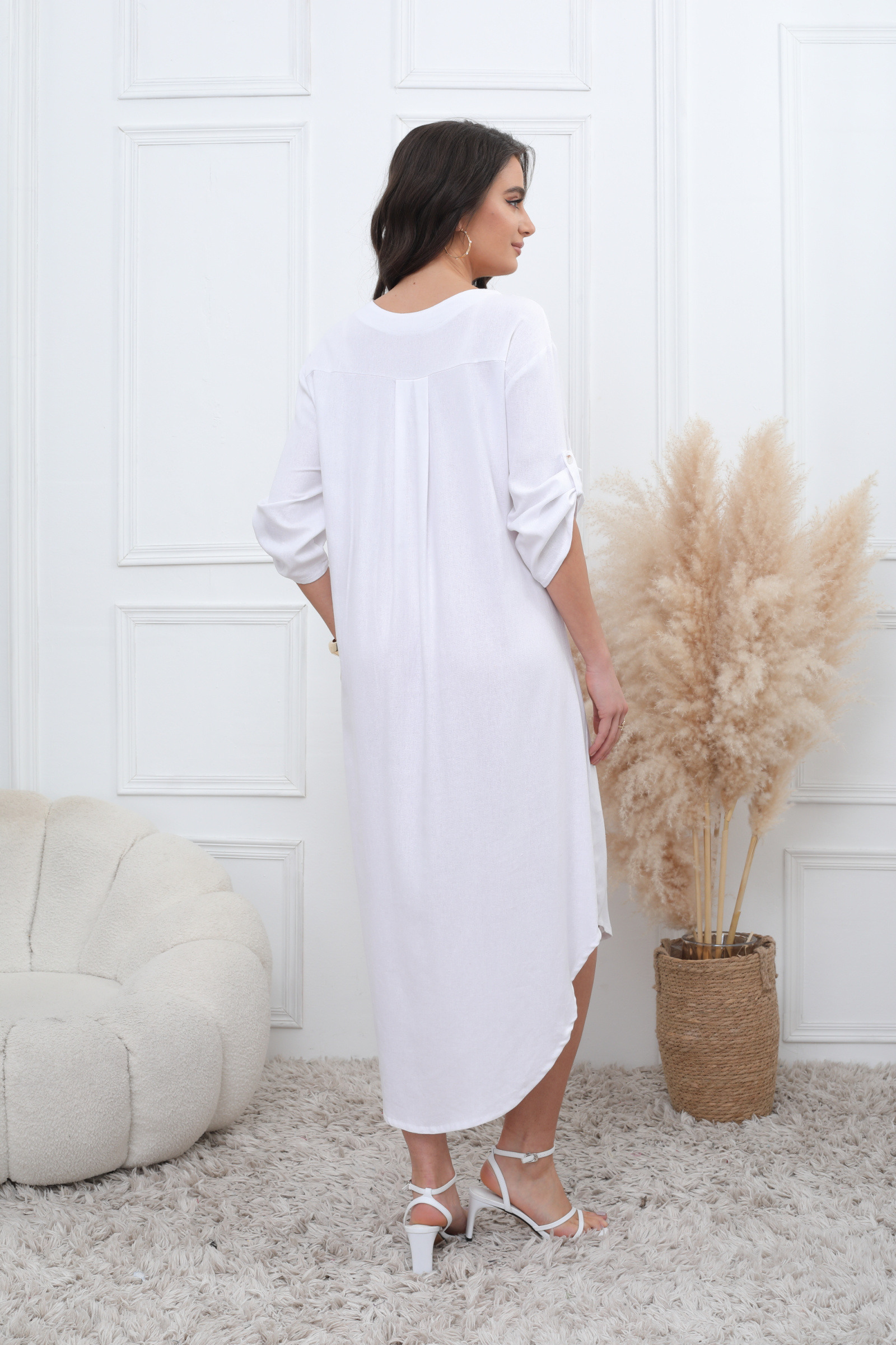 Long plain tunic dress - Image 8