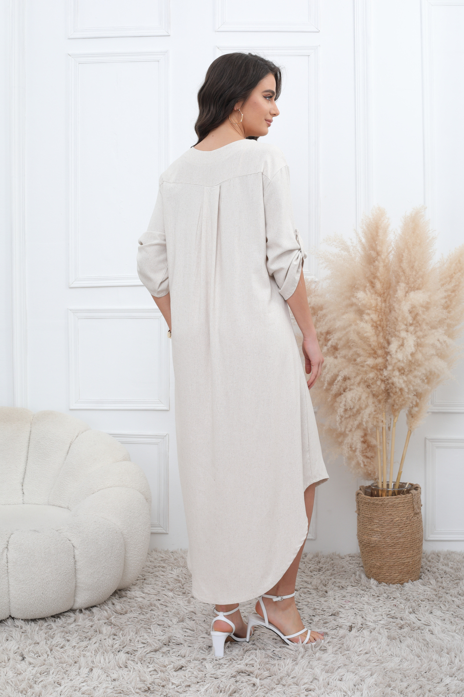 Long plain tunic dress - Image 7
