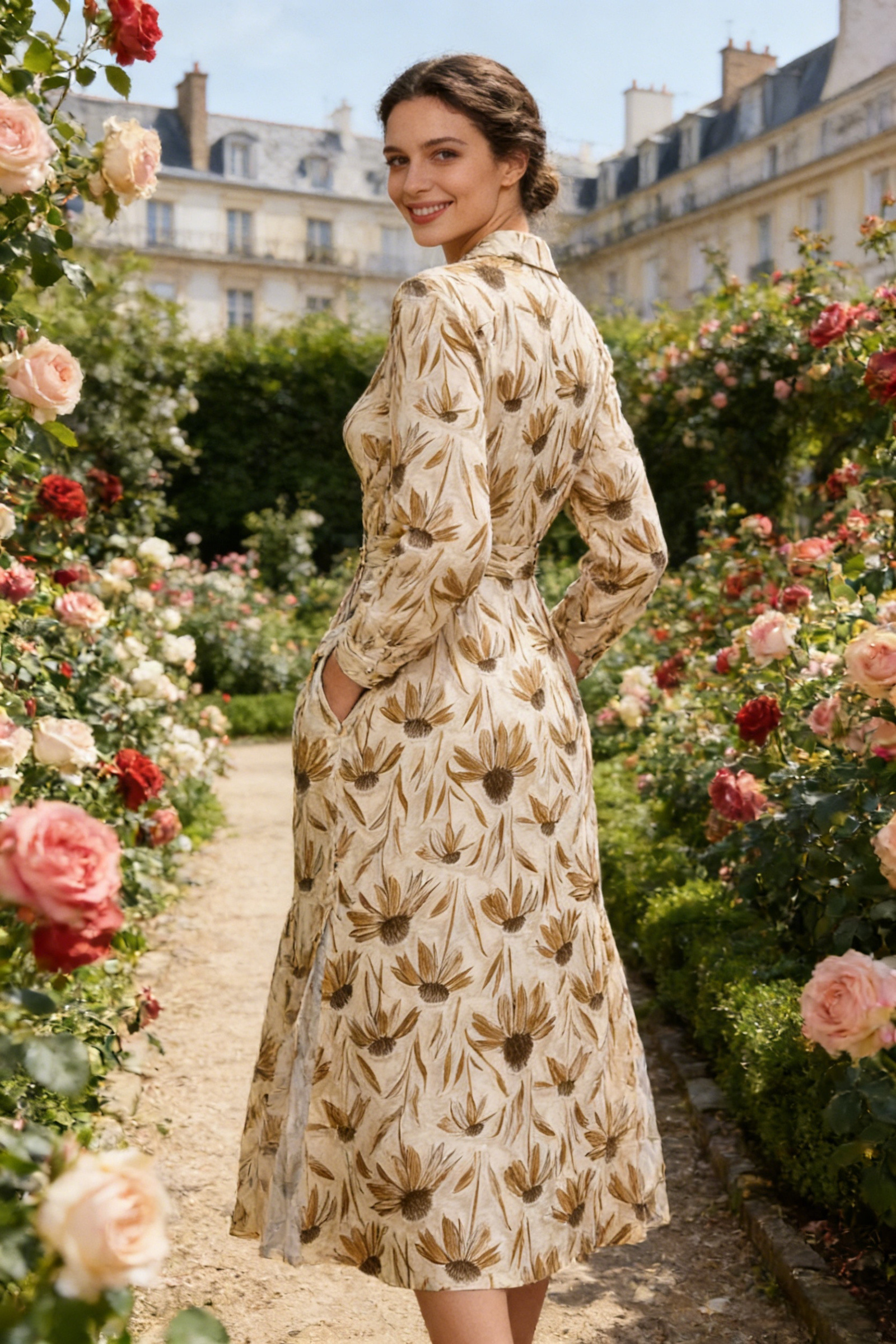 Robe imprimée à ceinture - Image 3