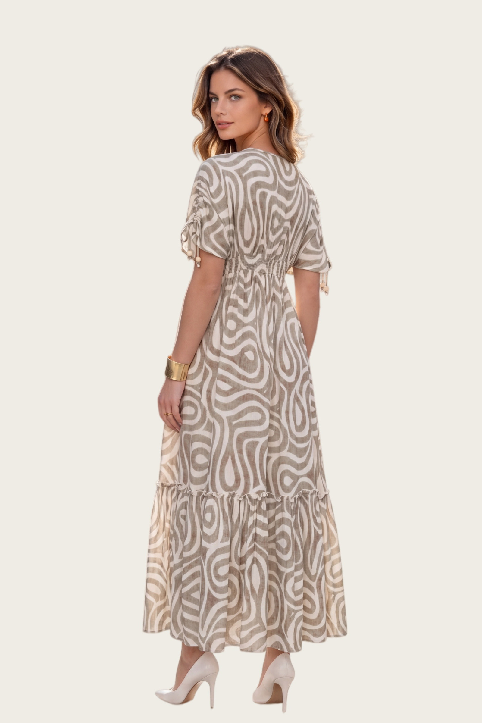 Printed draped dress - Image 4