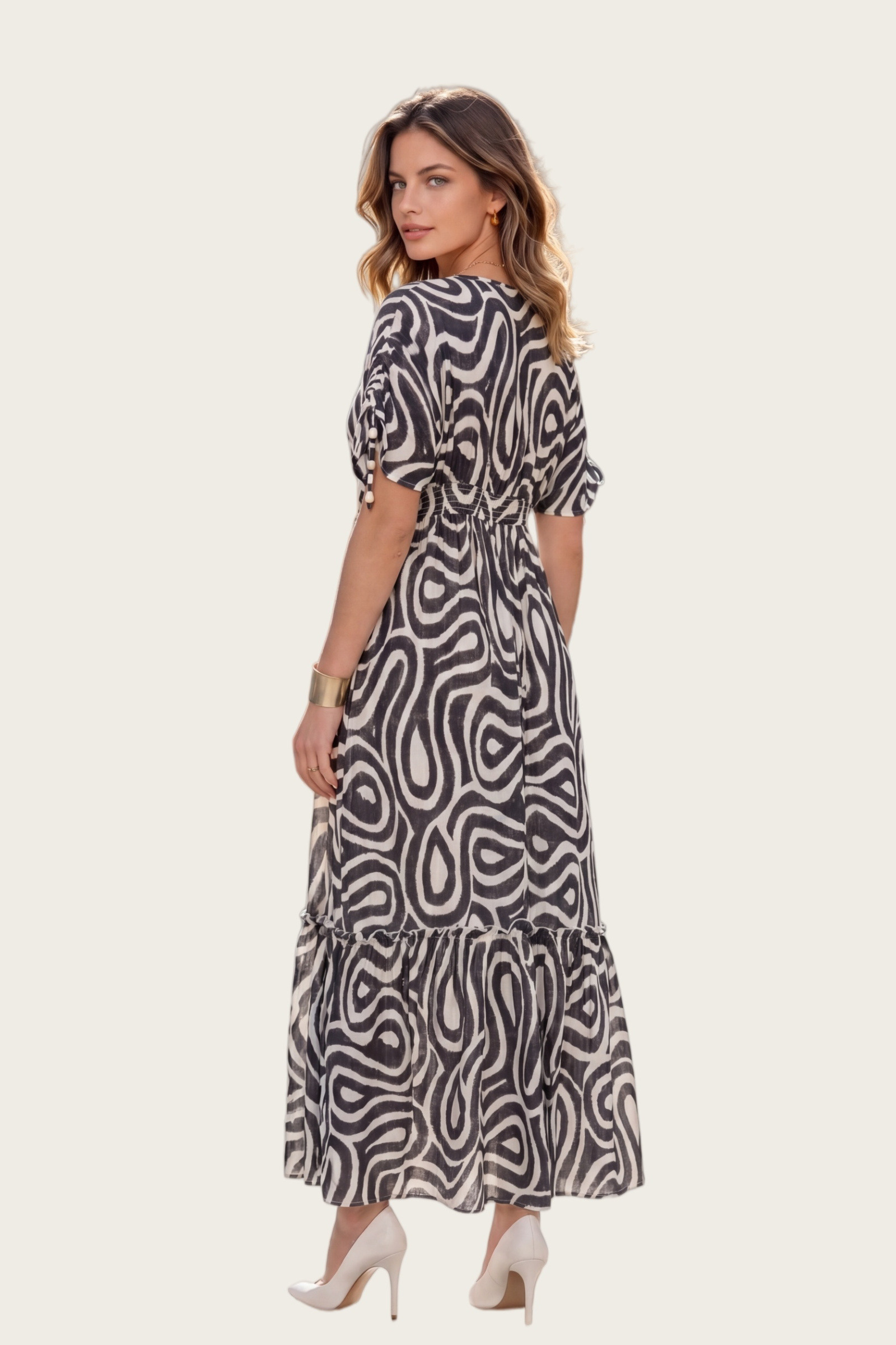 Printed draped dress - Image 3