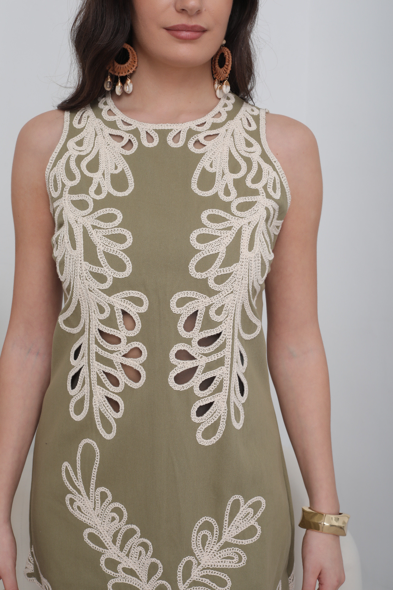 Vestido de Encaje de Algodón Bordado - Image 7