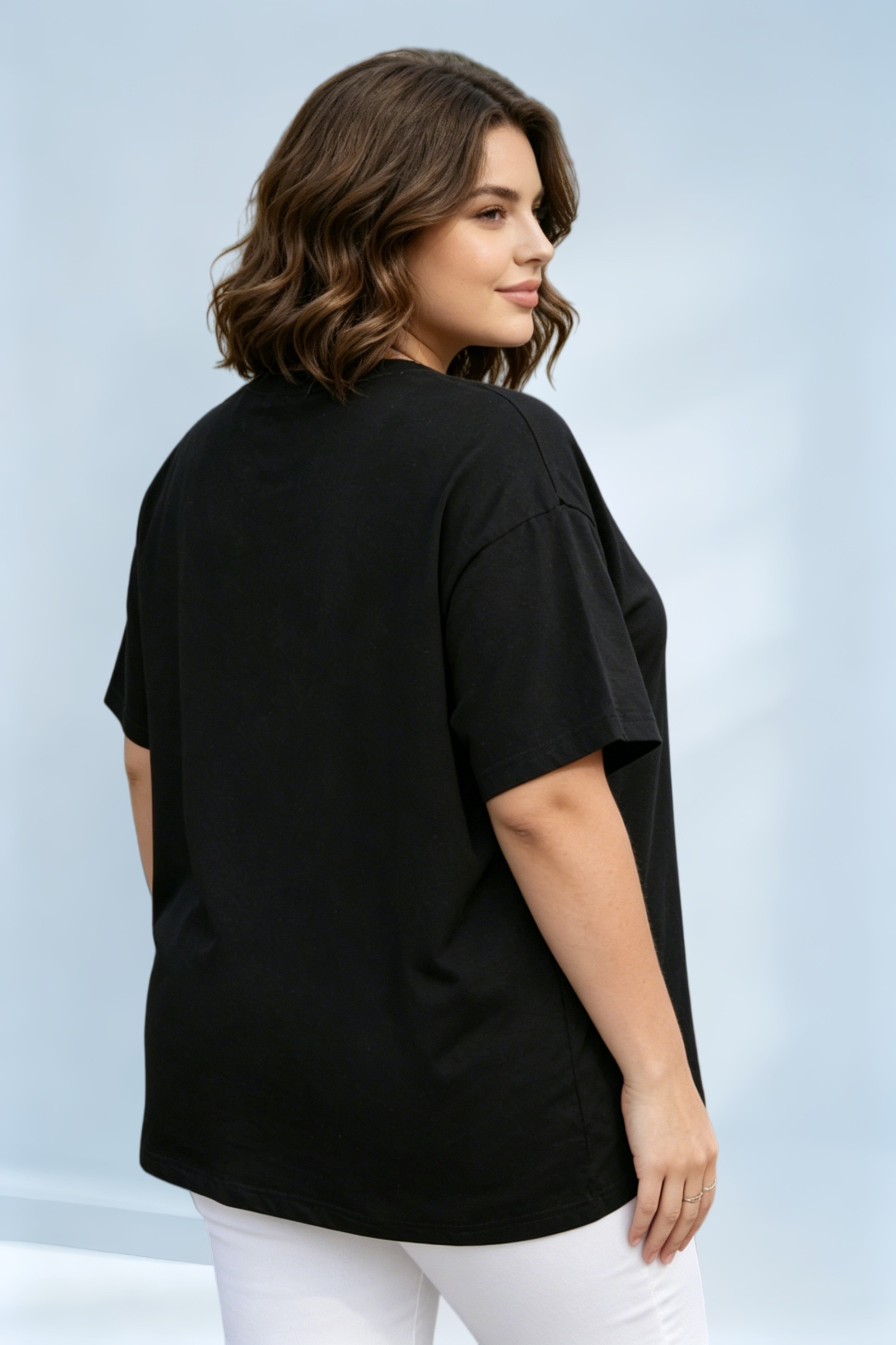 Embroidered T-shirt in PINK Plus Size - Image 4