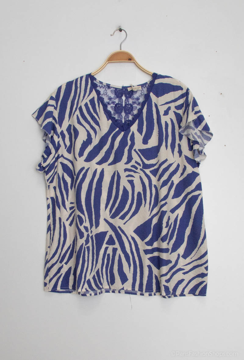 TOP MOTIF ZÈBRE Grande taille - Image 1