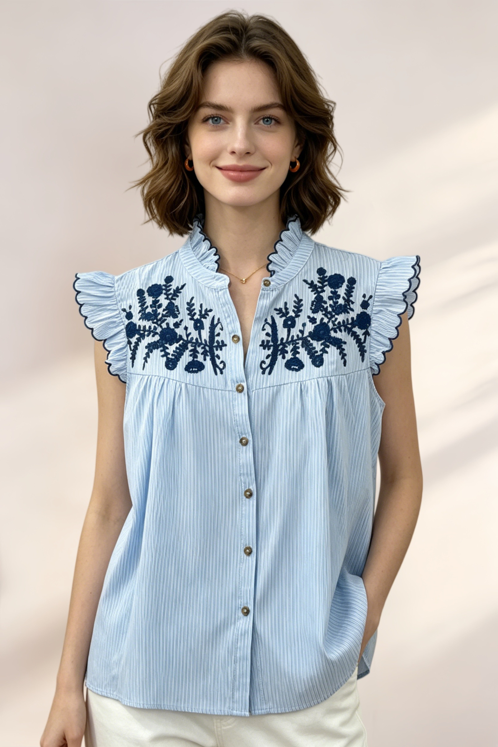 Top a rayas bordado - Image 6