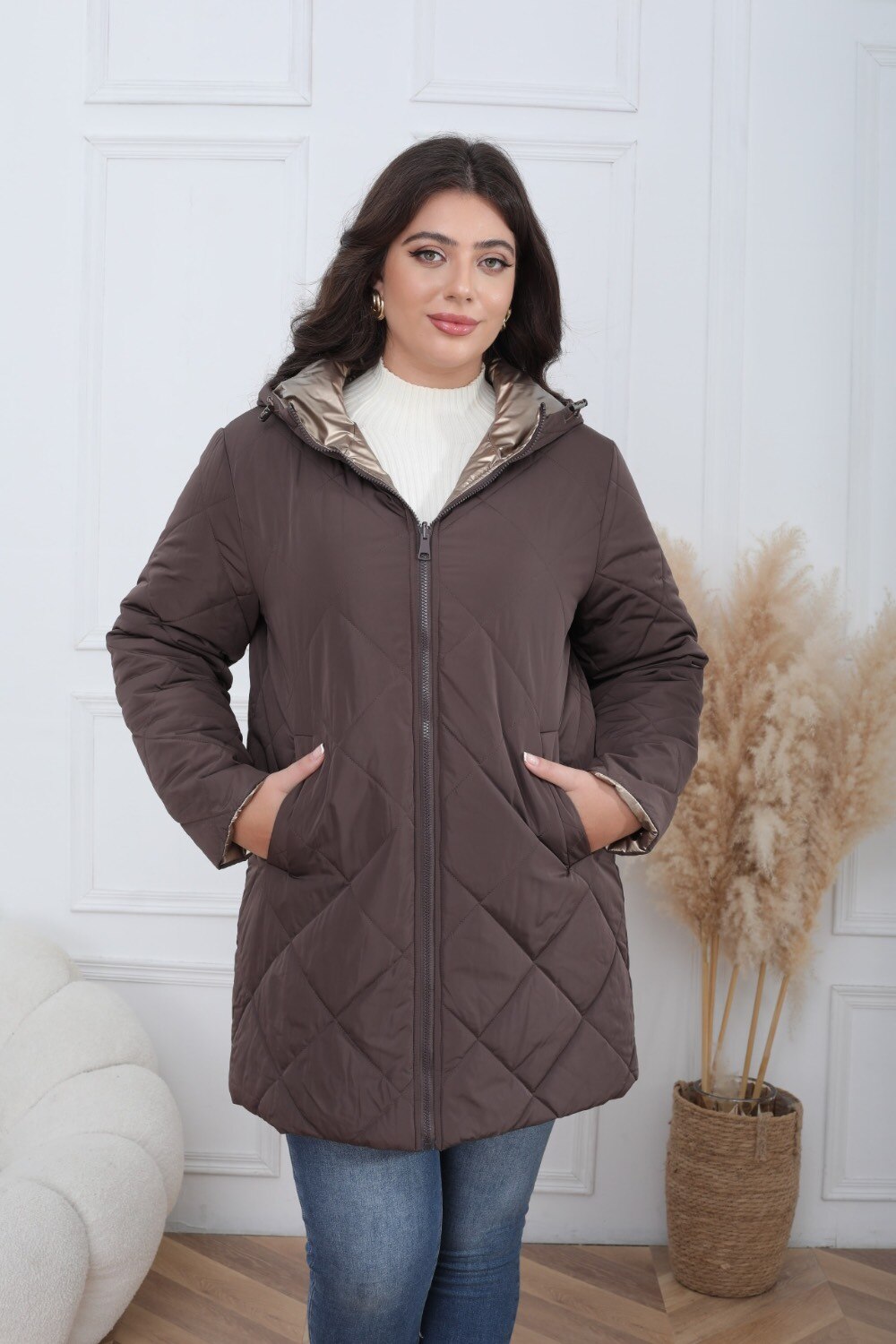 Plus Size Reversible Waterproof Padded Parka - Image 4