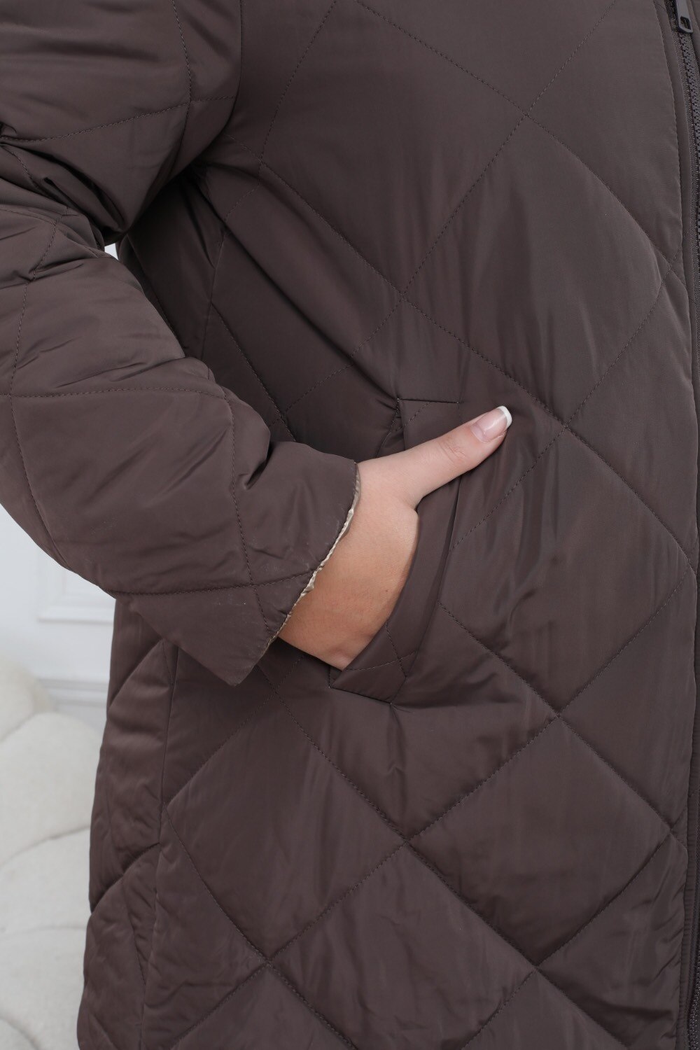 Plus Size Reversible Waterproof Padded Parka - Image 8