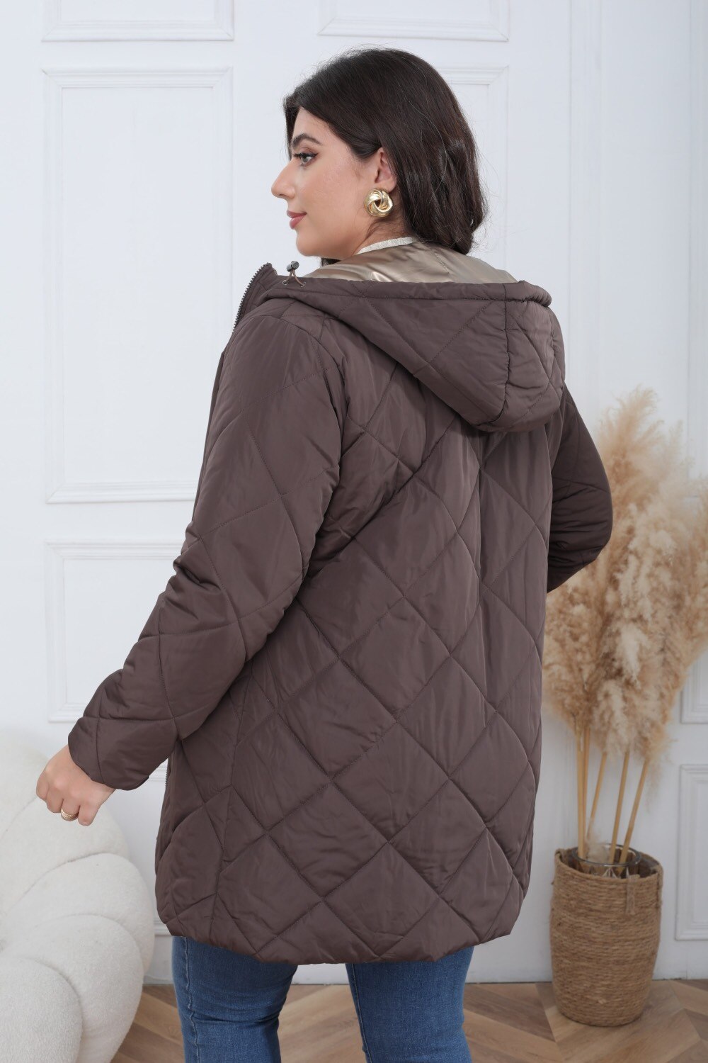 Plus Size Reversible Waterproof Padded Parka - Image 12