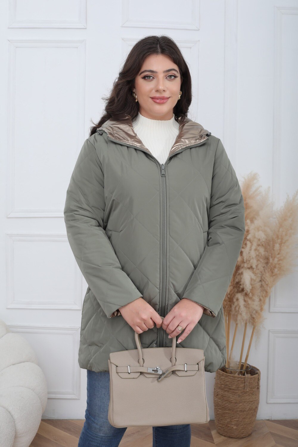 Plus Size Reversible Waterproof Padded Parka - Image 3