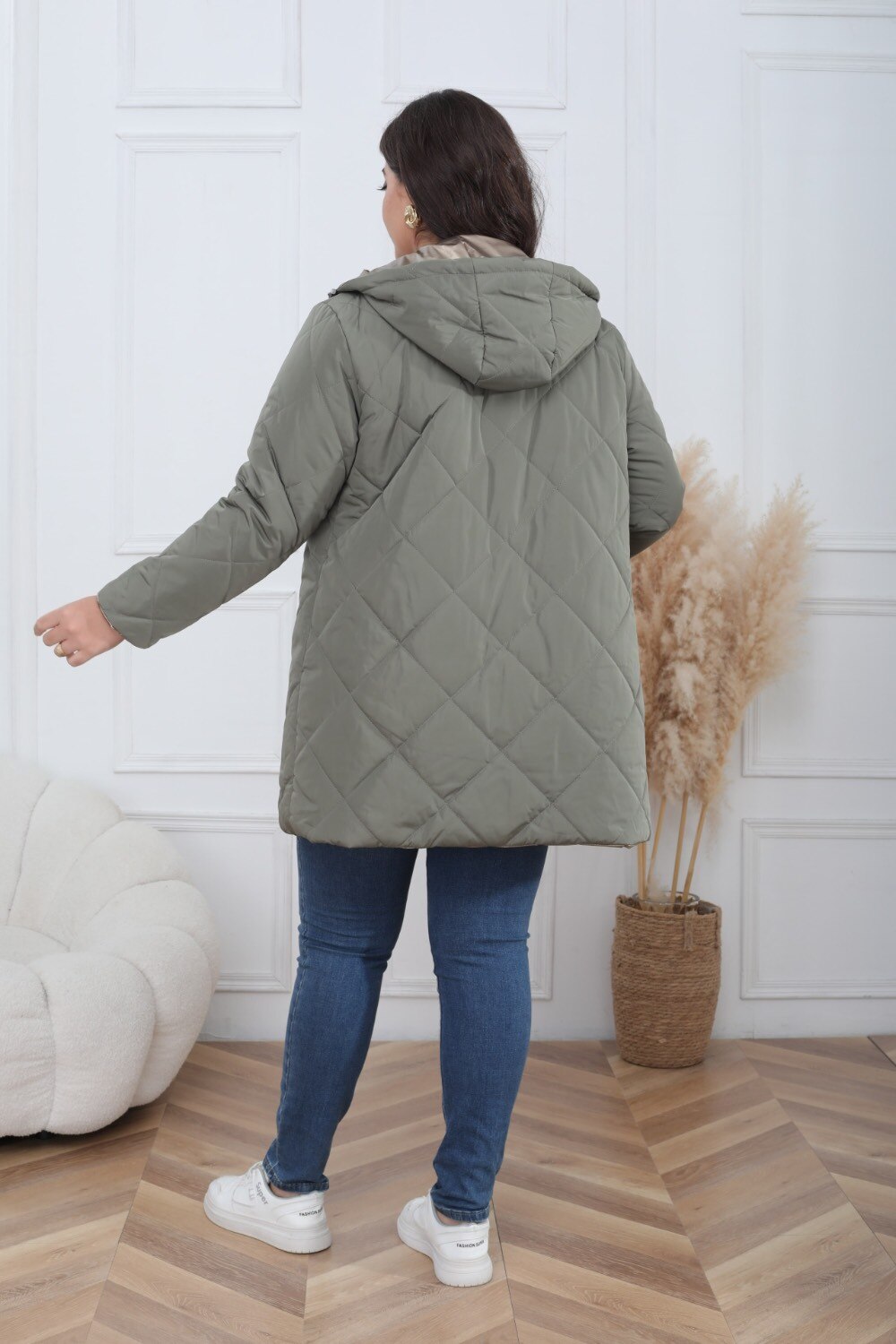 Plus Size Reversible Waterproof Padded Parka - Image 11