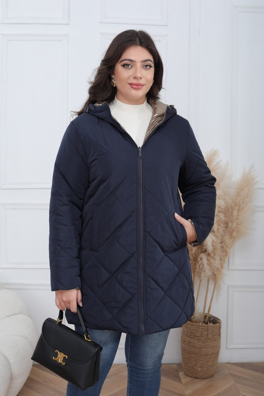 Plus Size Reversible Waterproof Padded Parka - Image 1