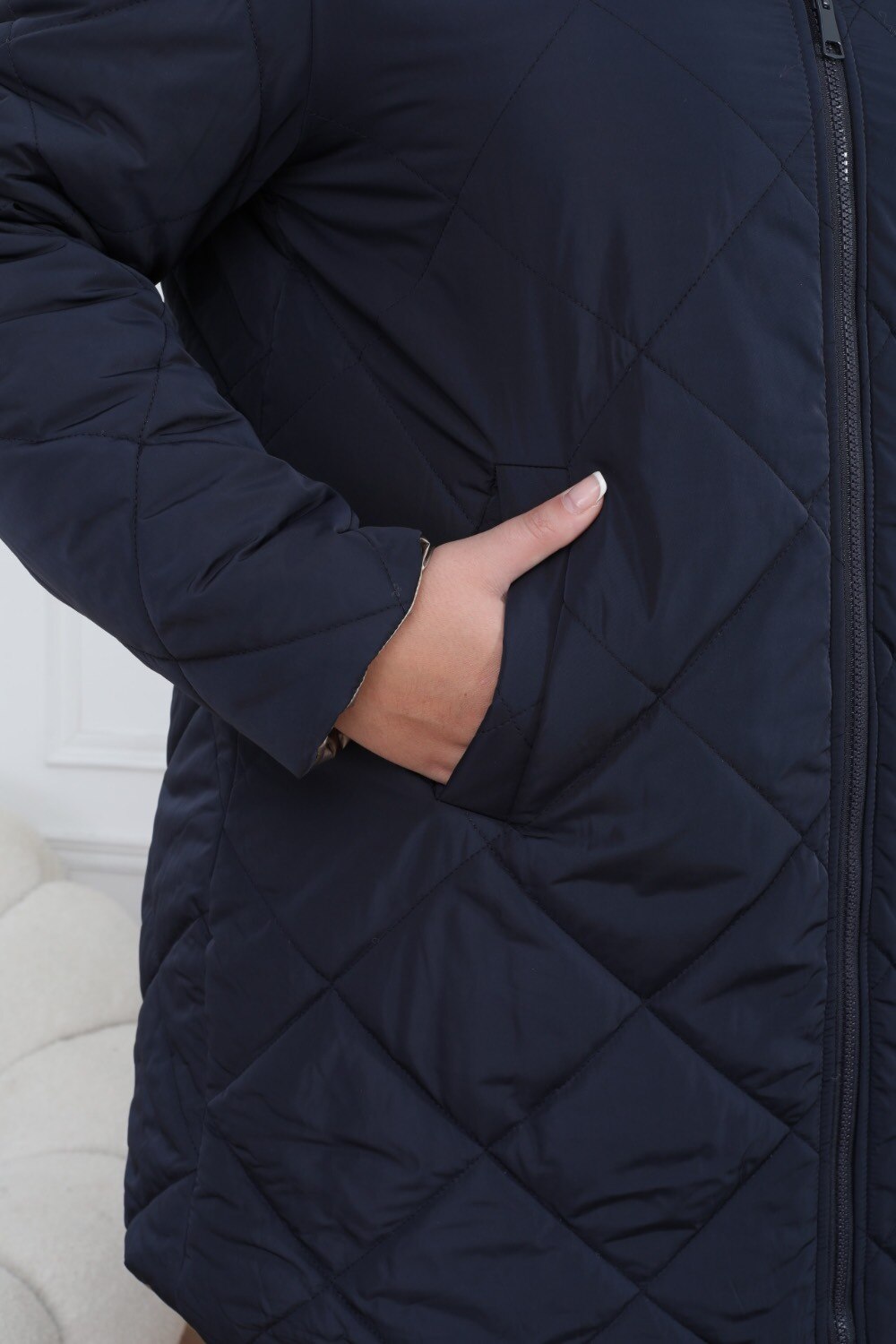 Plus Size Reversible Waterproof Padded Parka - Image 9