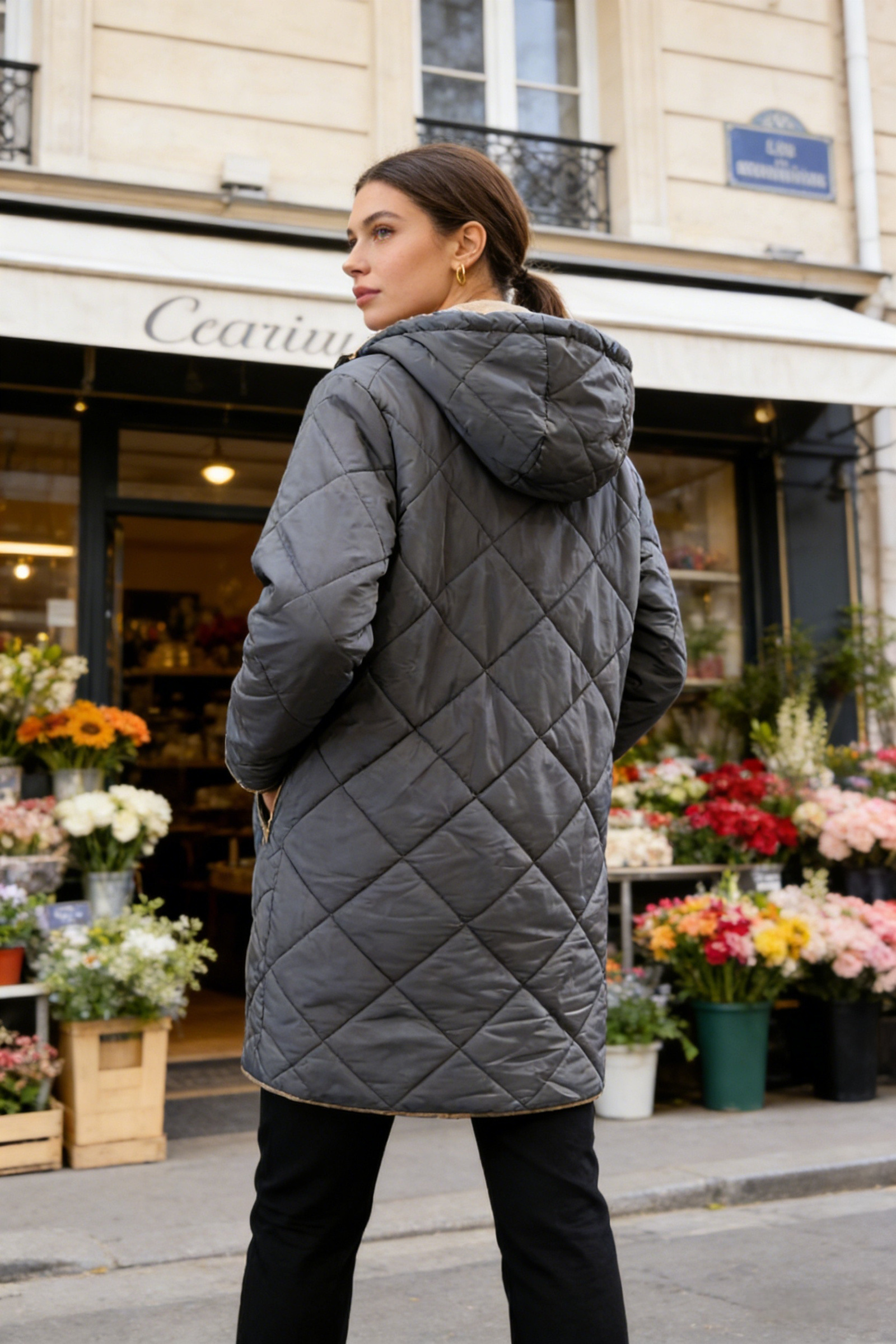 Reversible Waterproof Padded Parka in Gold - Image 9
