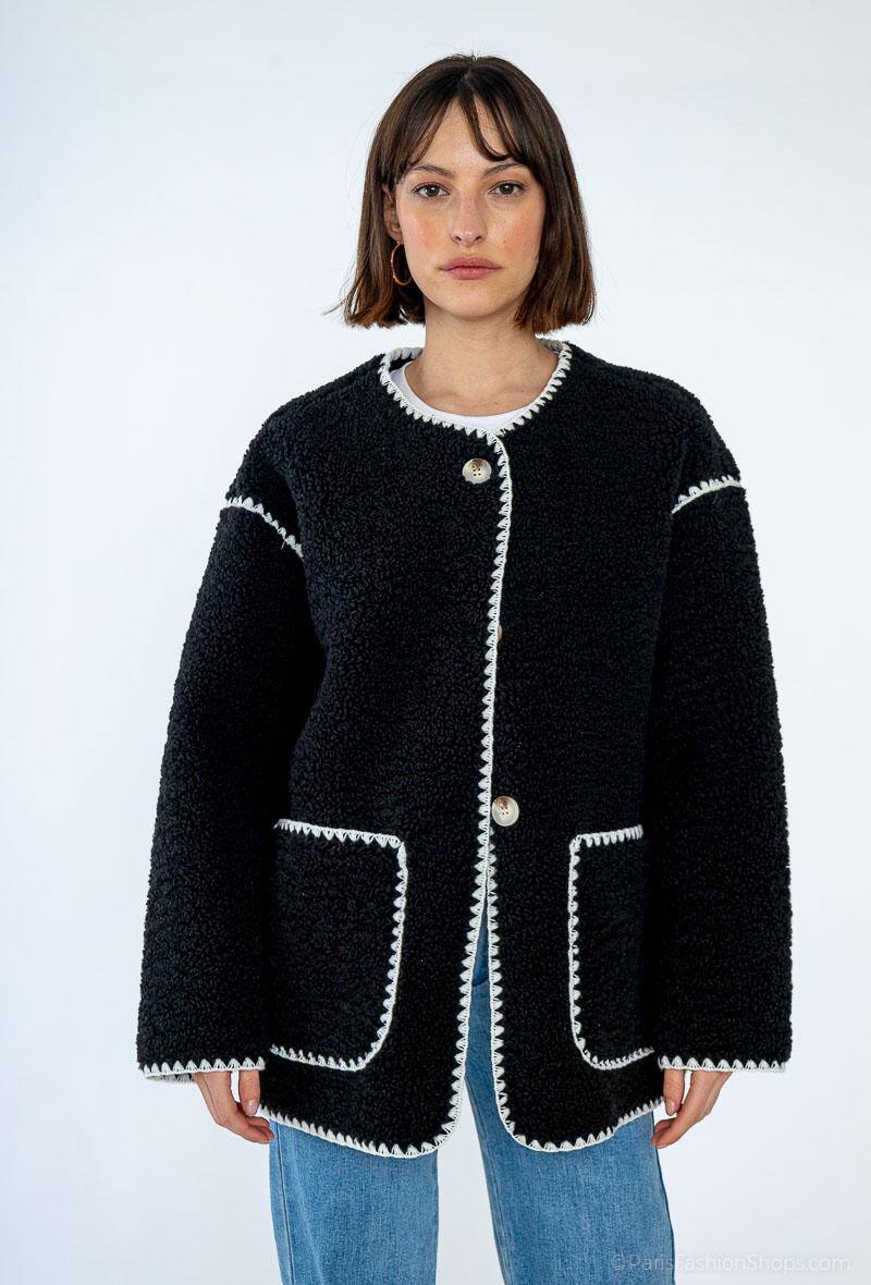 Veste/Manteau moumoute unis - Image 1