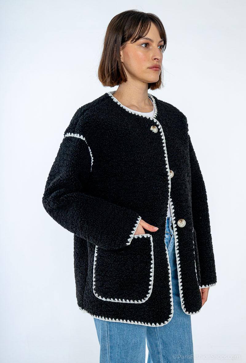 Veste/Manteau moumoute unis - Image 3