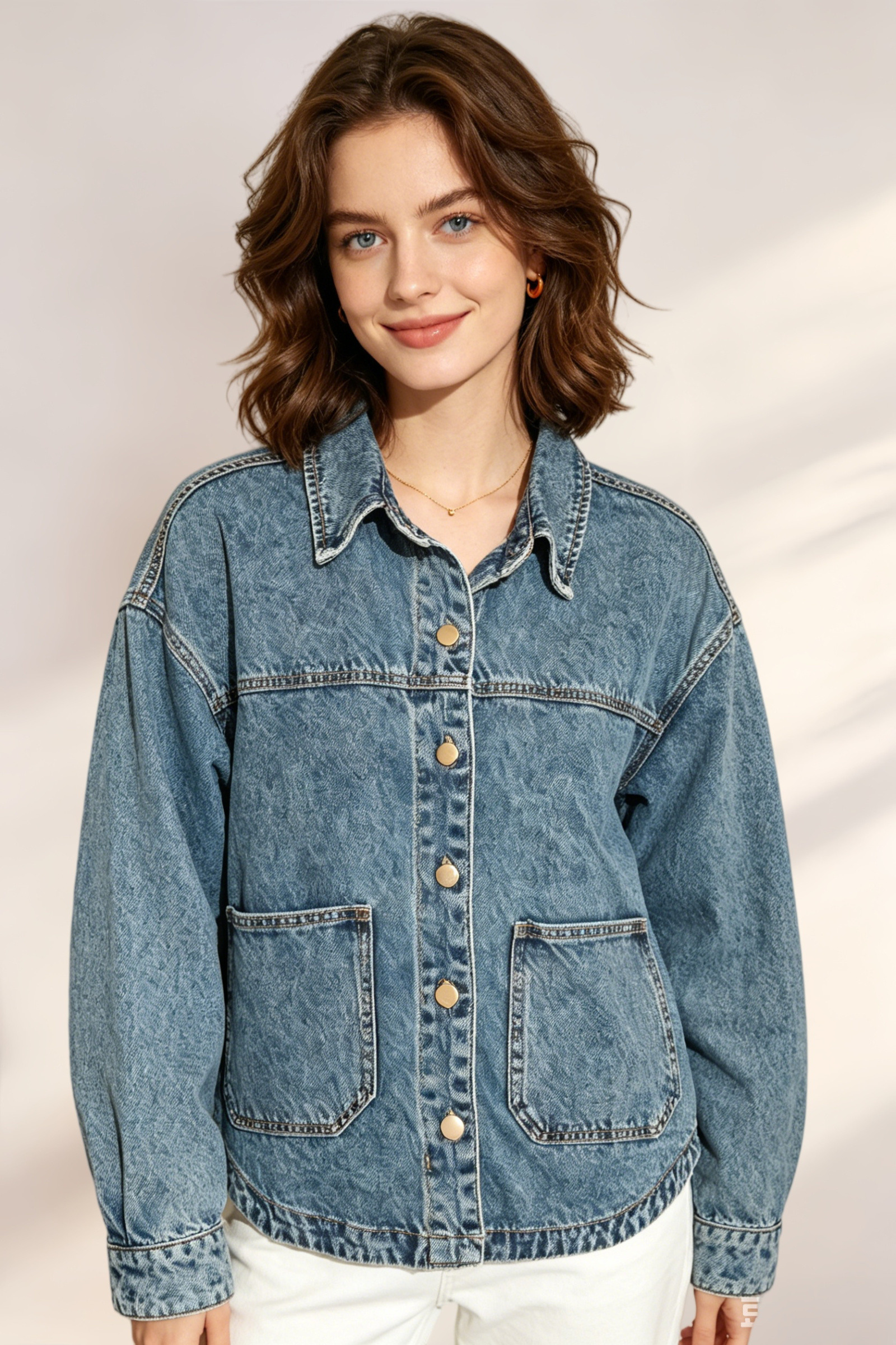 Giacca di Jeans con Tasche - Image 1