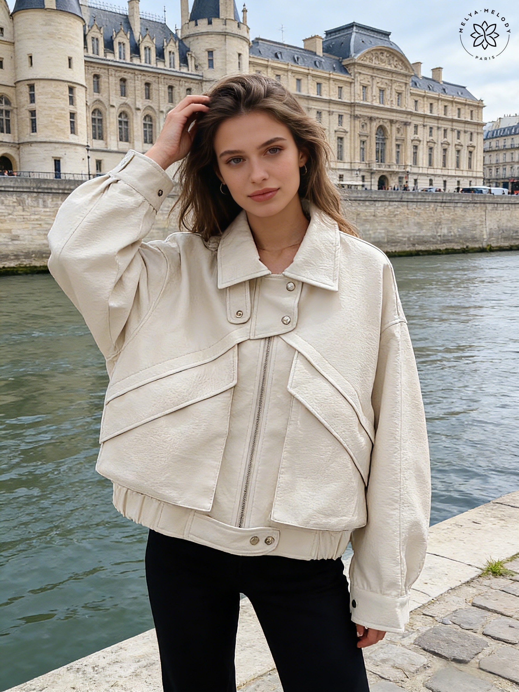Kurze Reißverschlussjacke aus Kunstleder - Image 6