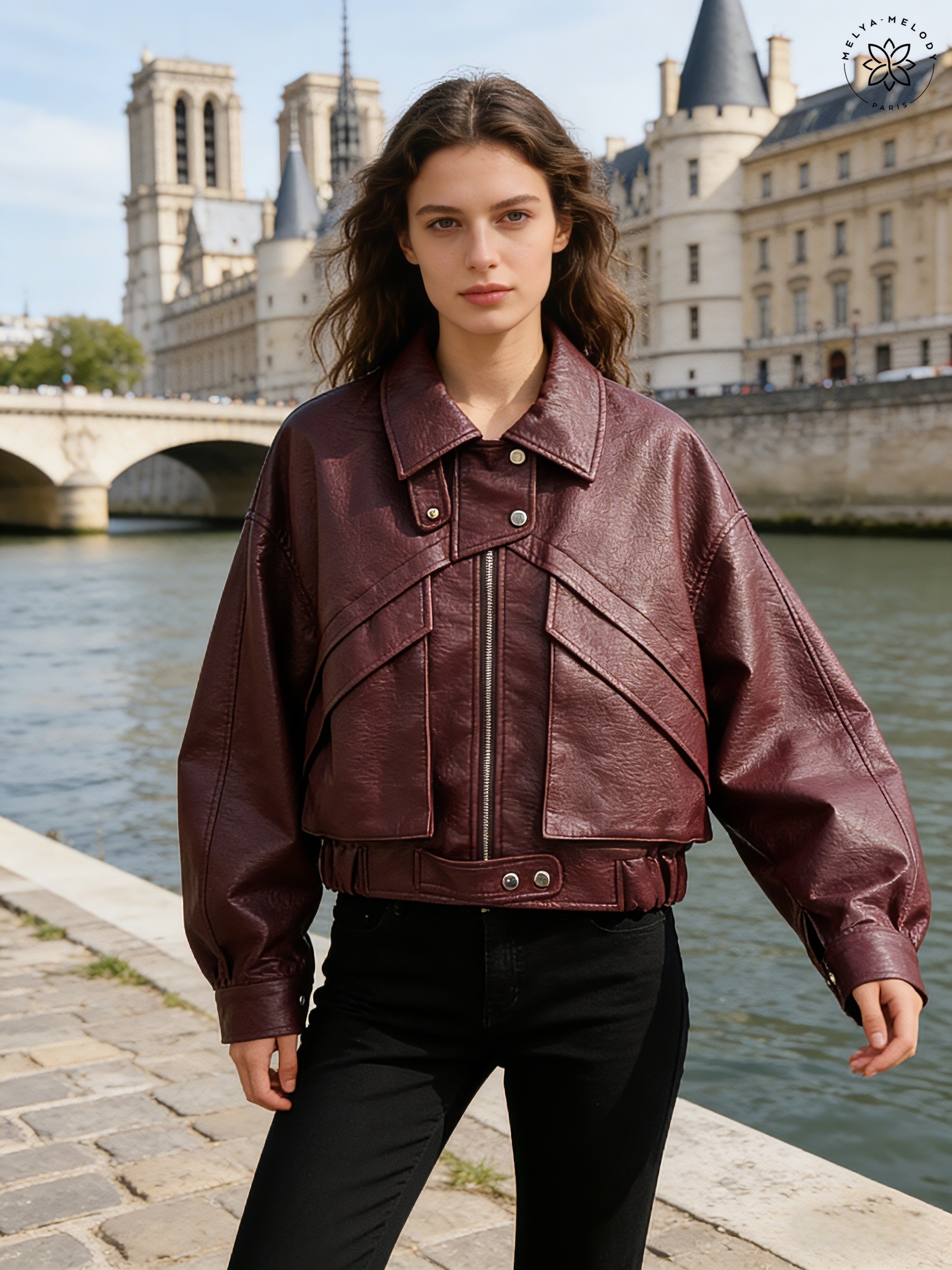 Kurze Reißverschlussjacke aus Kunstleder - Image 7