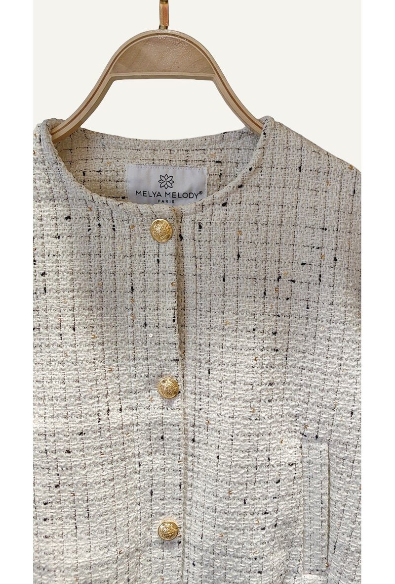 Short Tweed Bomber Jacket - Image 4