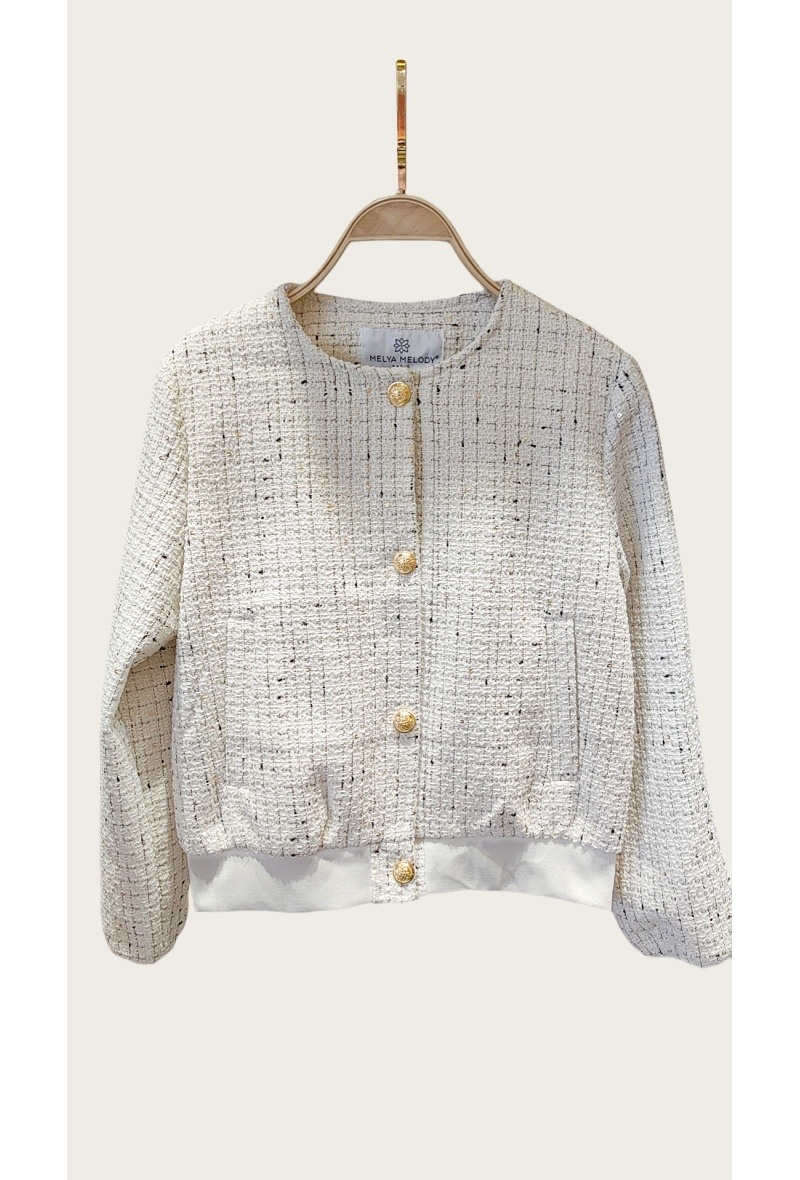 Short Tweed Bomber Jacket - Image 2