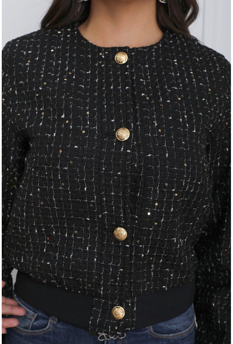 Short Tweed Bomber Jacket - Image 5