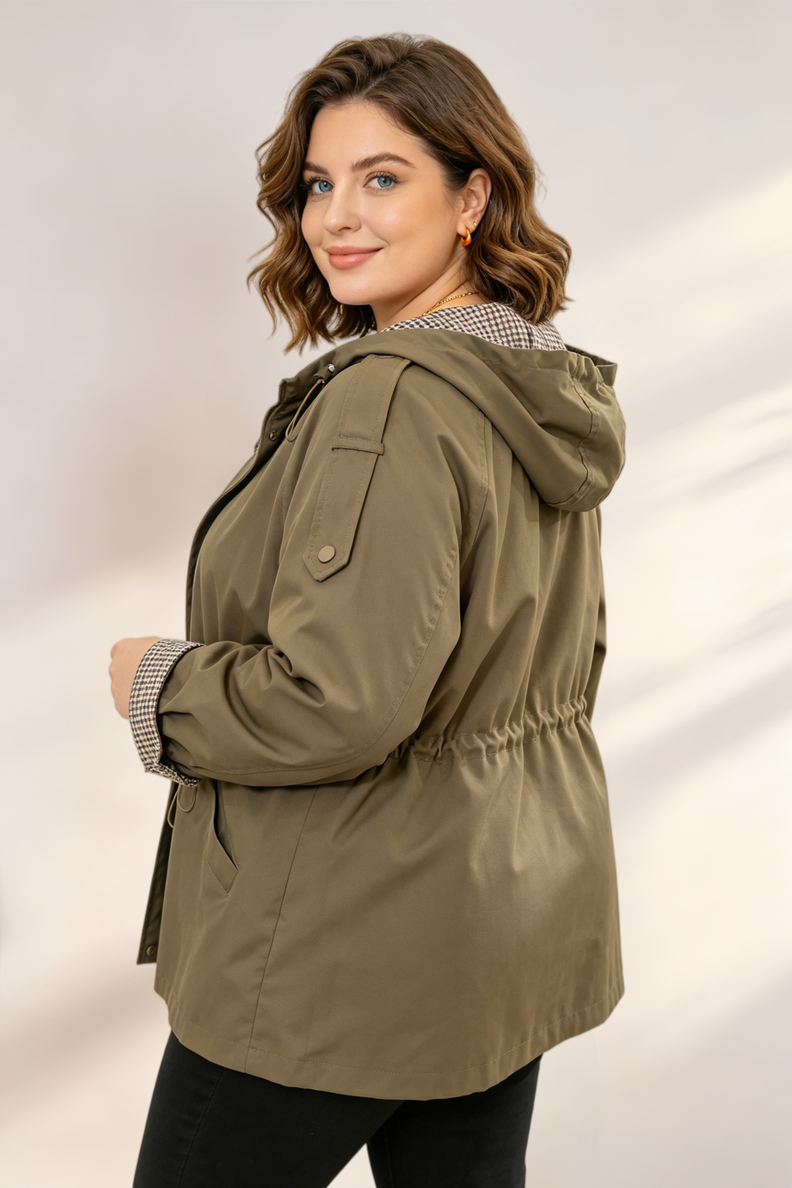 Veste Trench courte imperméable en Grande Taille - Image 6